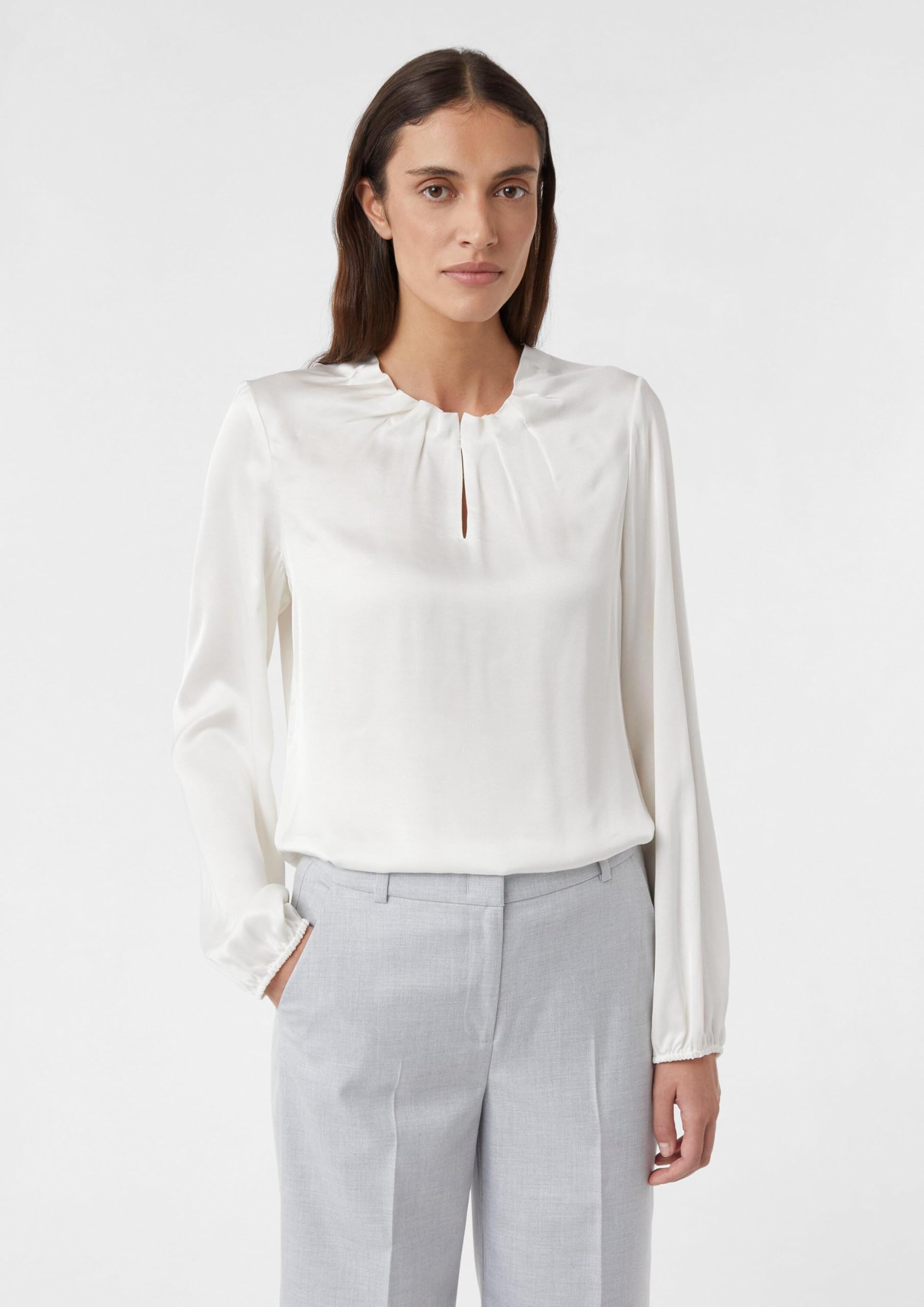 comma-satin-bluse-raffung-langarm-gr-e-44 image 6