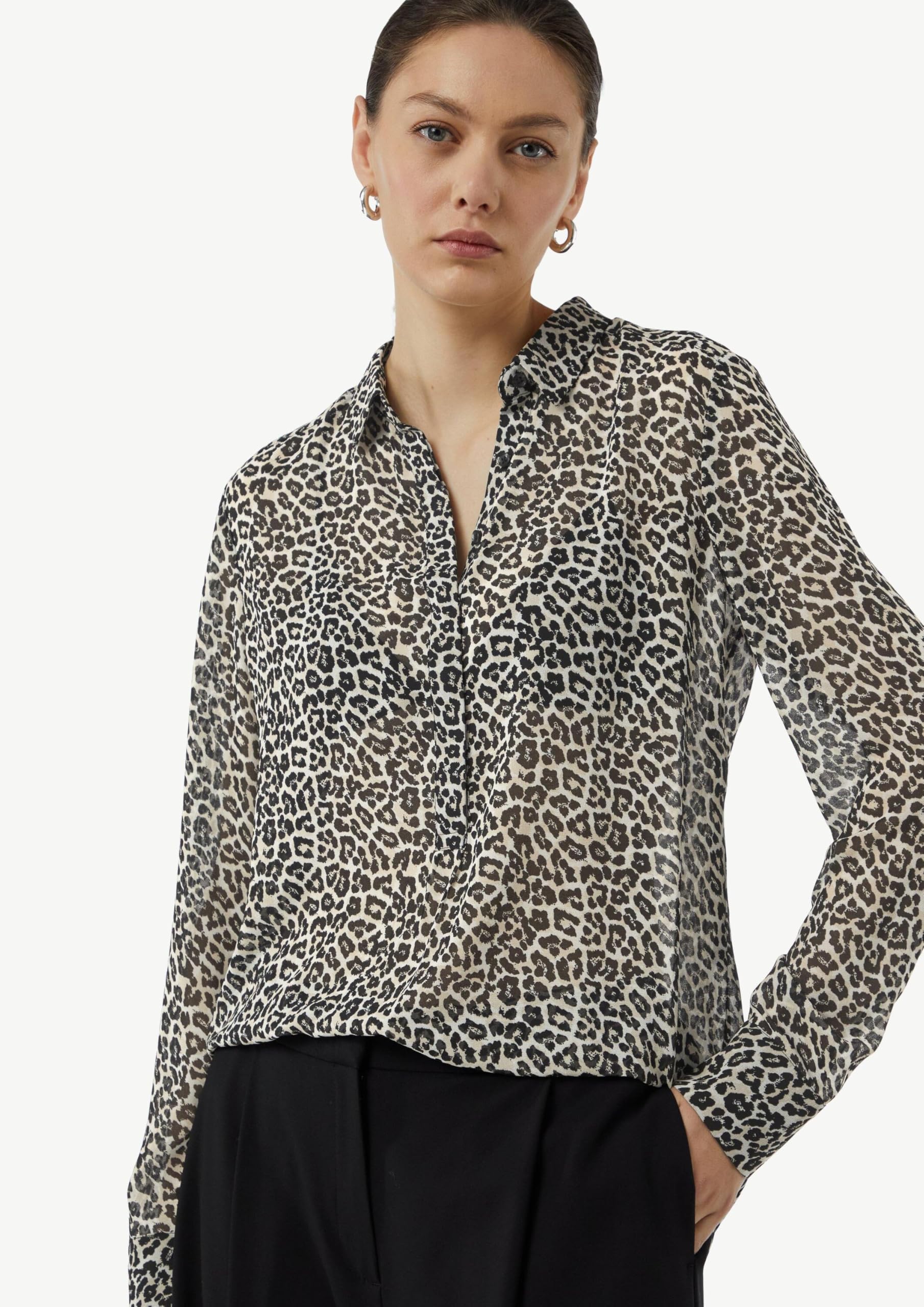 comma-longbluse-chiffon-leo-print-beige-gr-34 image 4