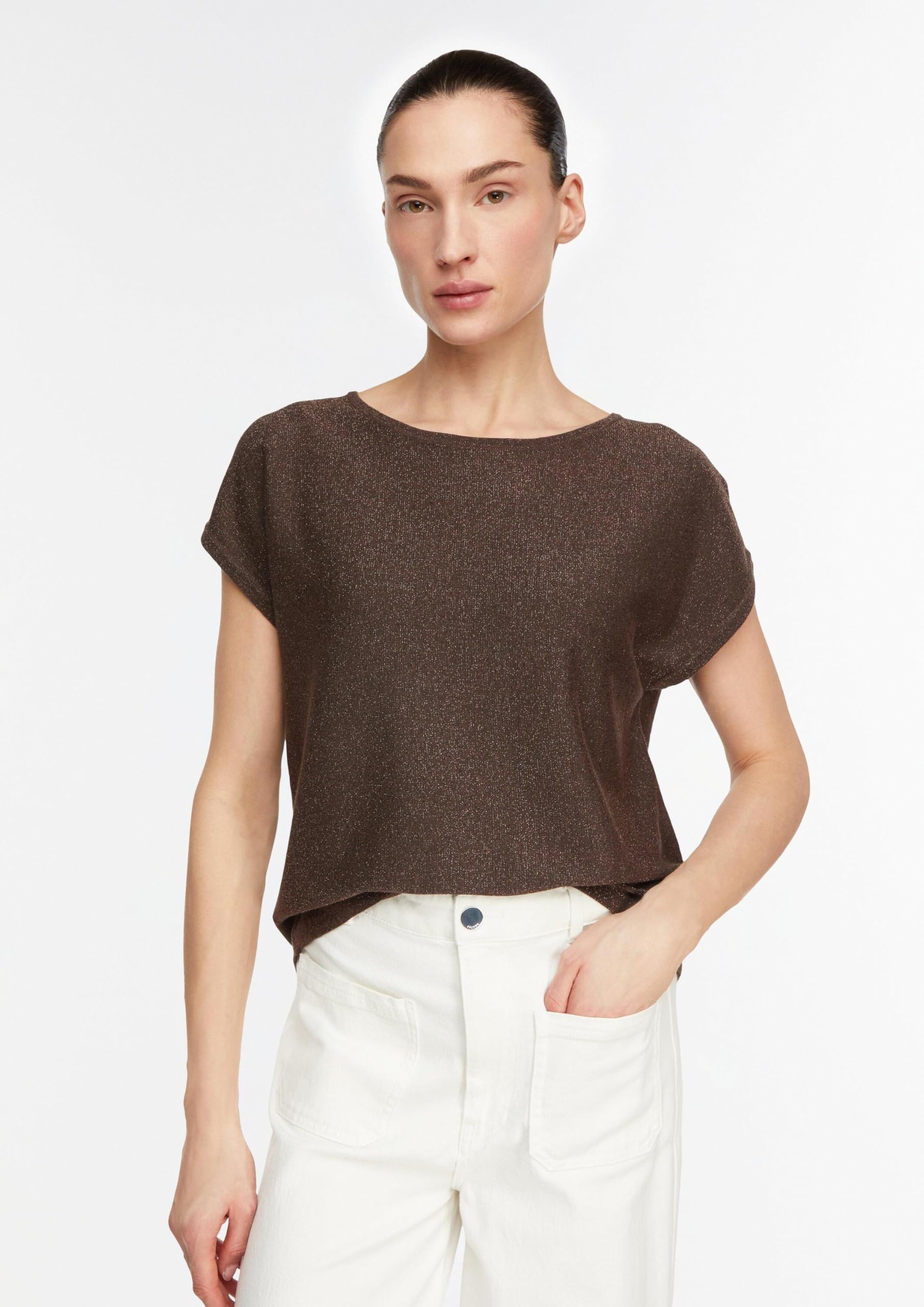 comma-knitwear-pullover-gr-34-dunkelbraun-glitzer image 6