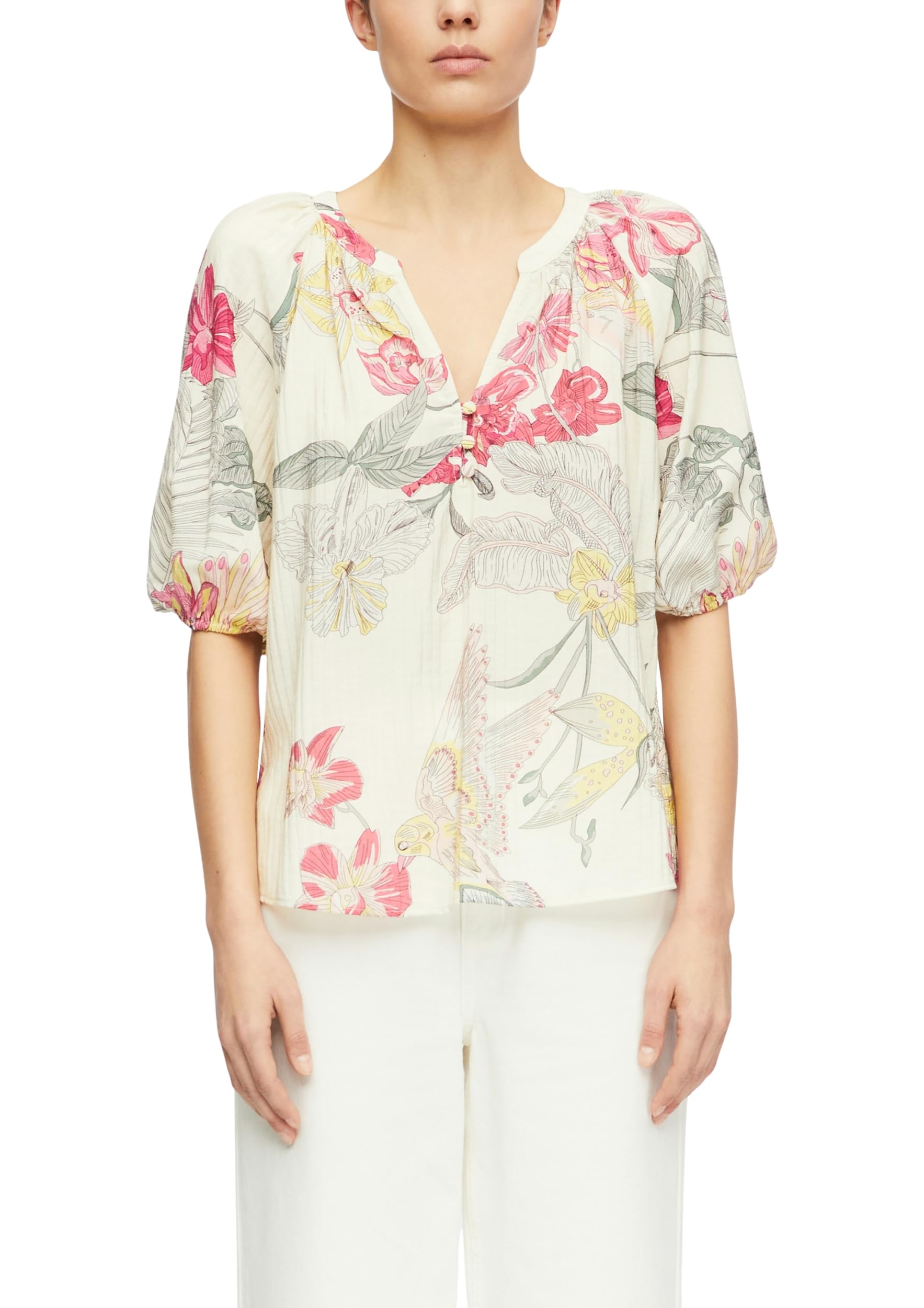 comma-blouses-bluse-gr-38-tunika-abstrakt-viskose-kurzarm image 3
