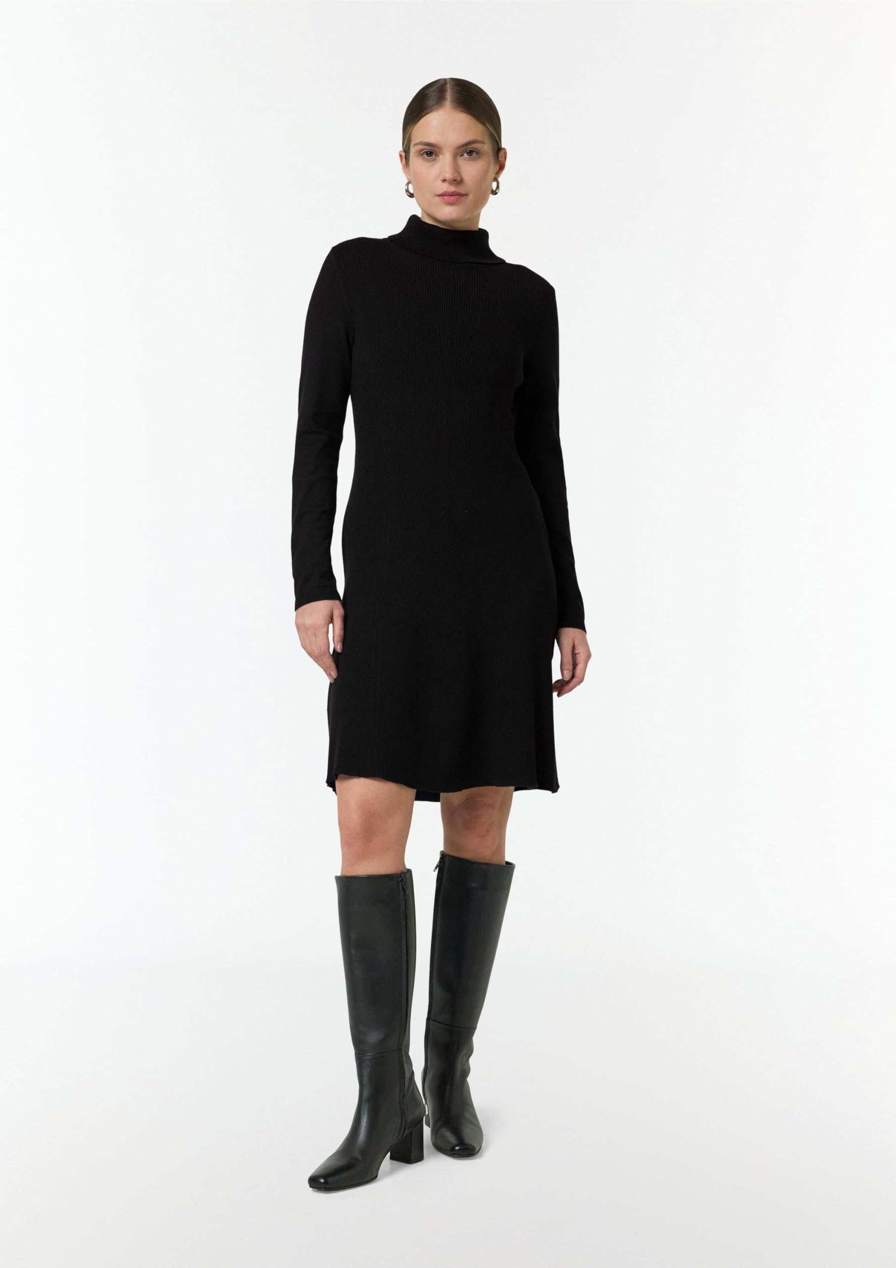 comma-rippstrickkleid-gr-38-schwarz-turtleneck-kurz image 6