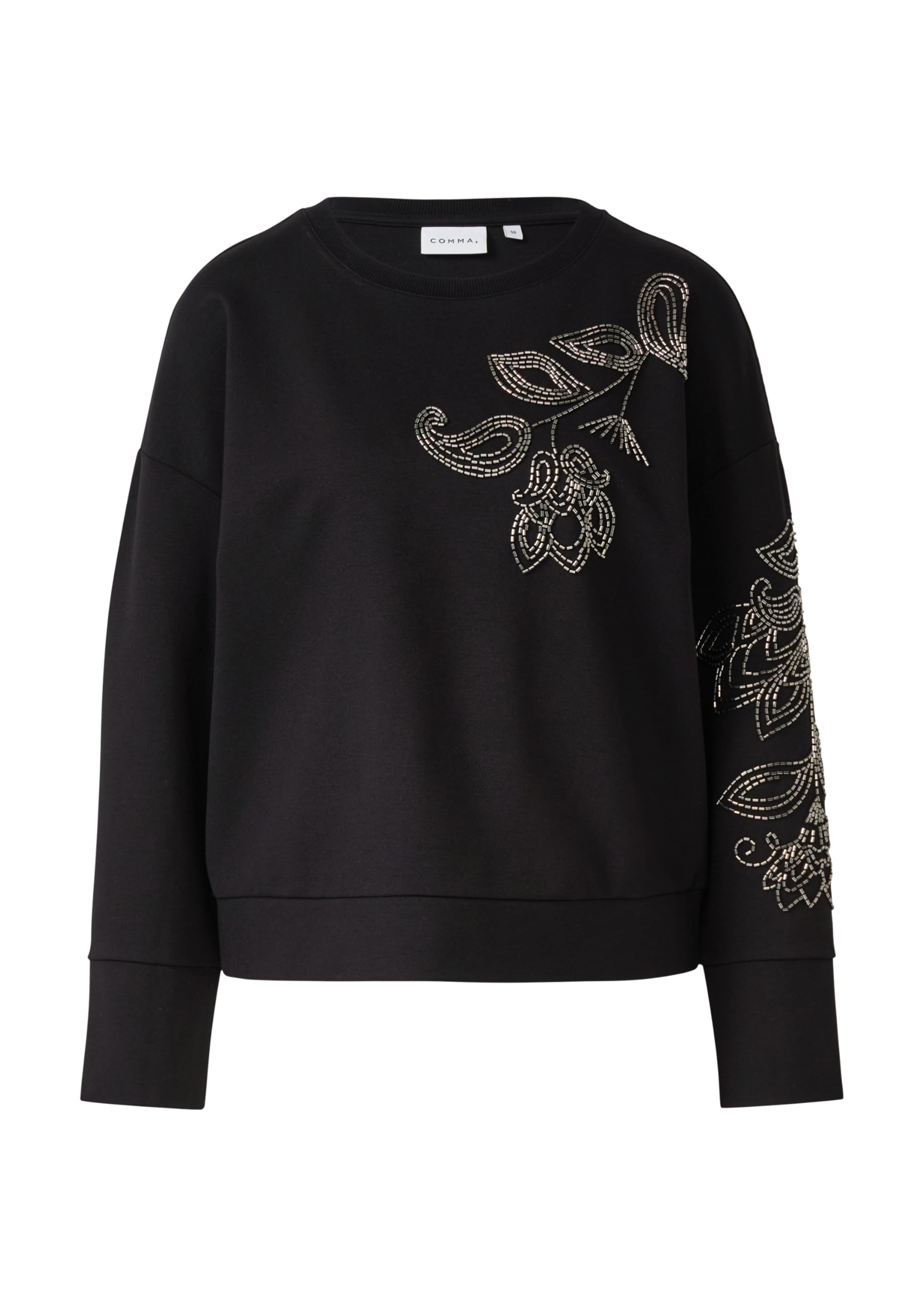 comma-sweatshirt-damen-mit-perlenstickerei-gr-46 image 3