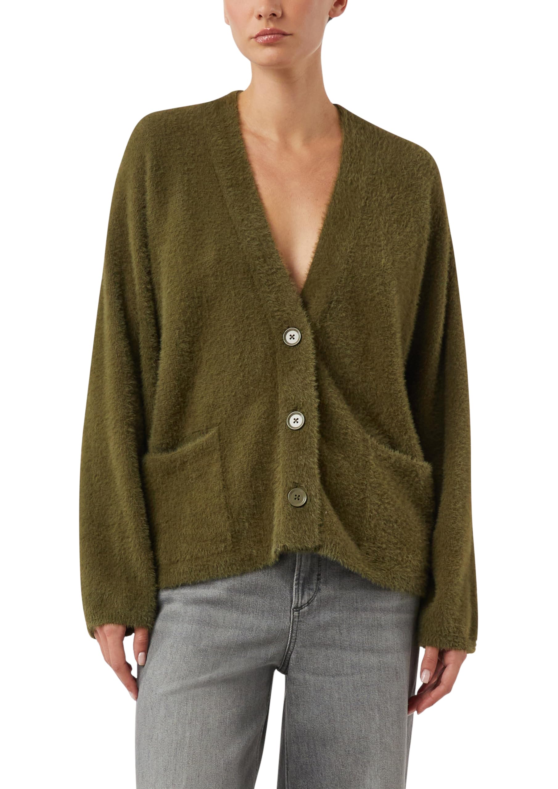 comma-knitwear-cardigan-relaxed-fit-strickjacke-xs-olivgr-n-kuschelig image 1