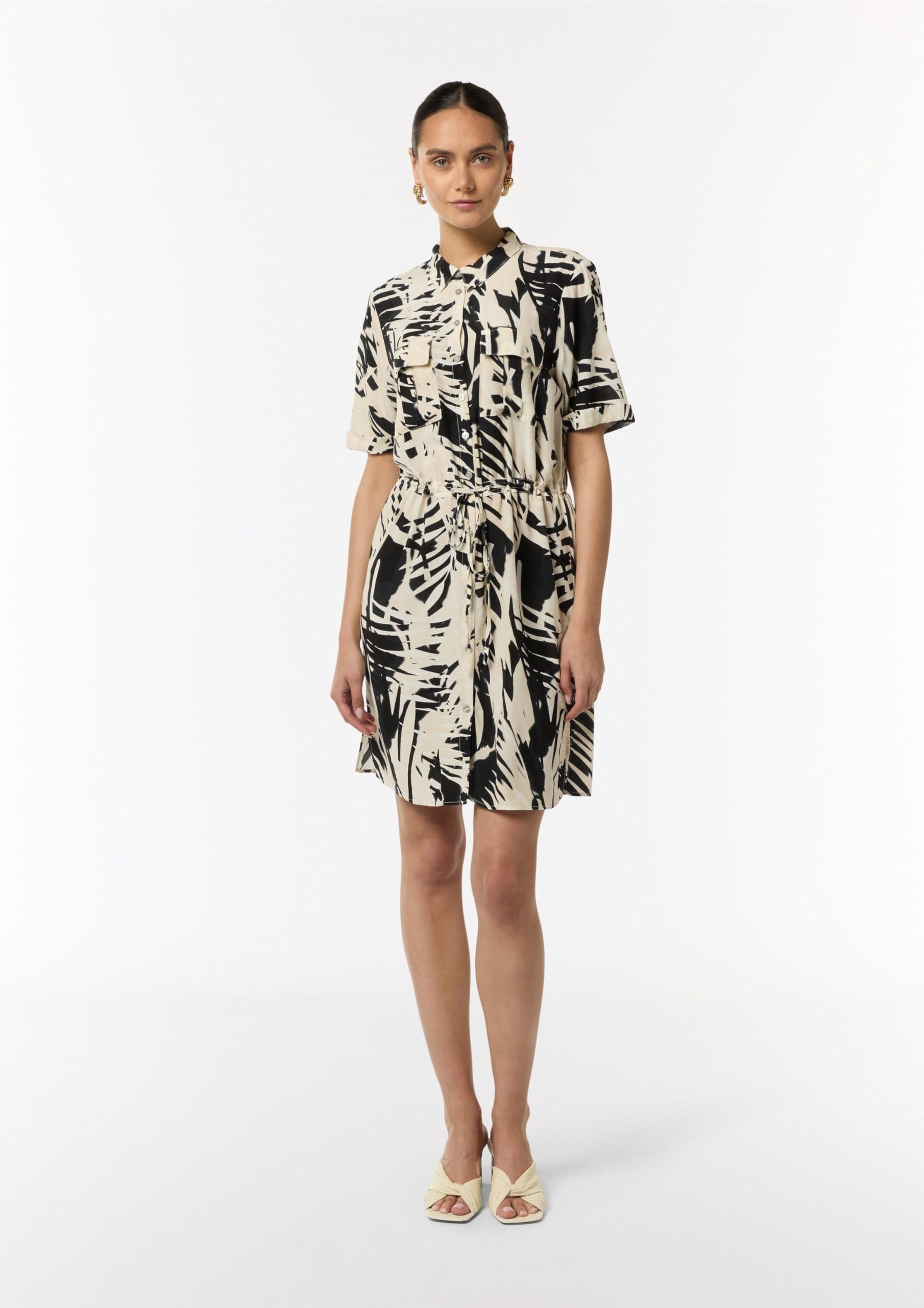 comma-blusenkleid-mit-knopfleiste-kleid-schwarz-gr-40-viskose image 5