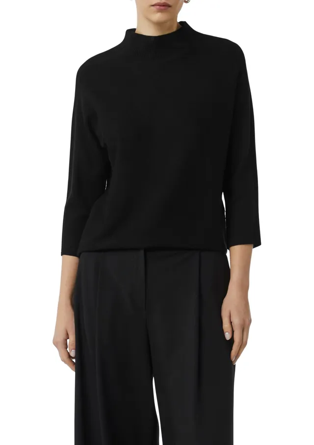 comma-feinstrickpullover-damen-schwarz-stehkragen-gr-40 image 1