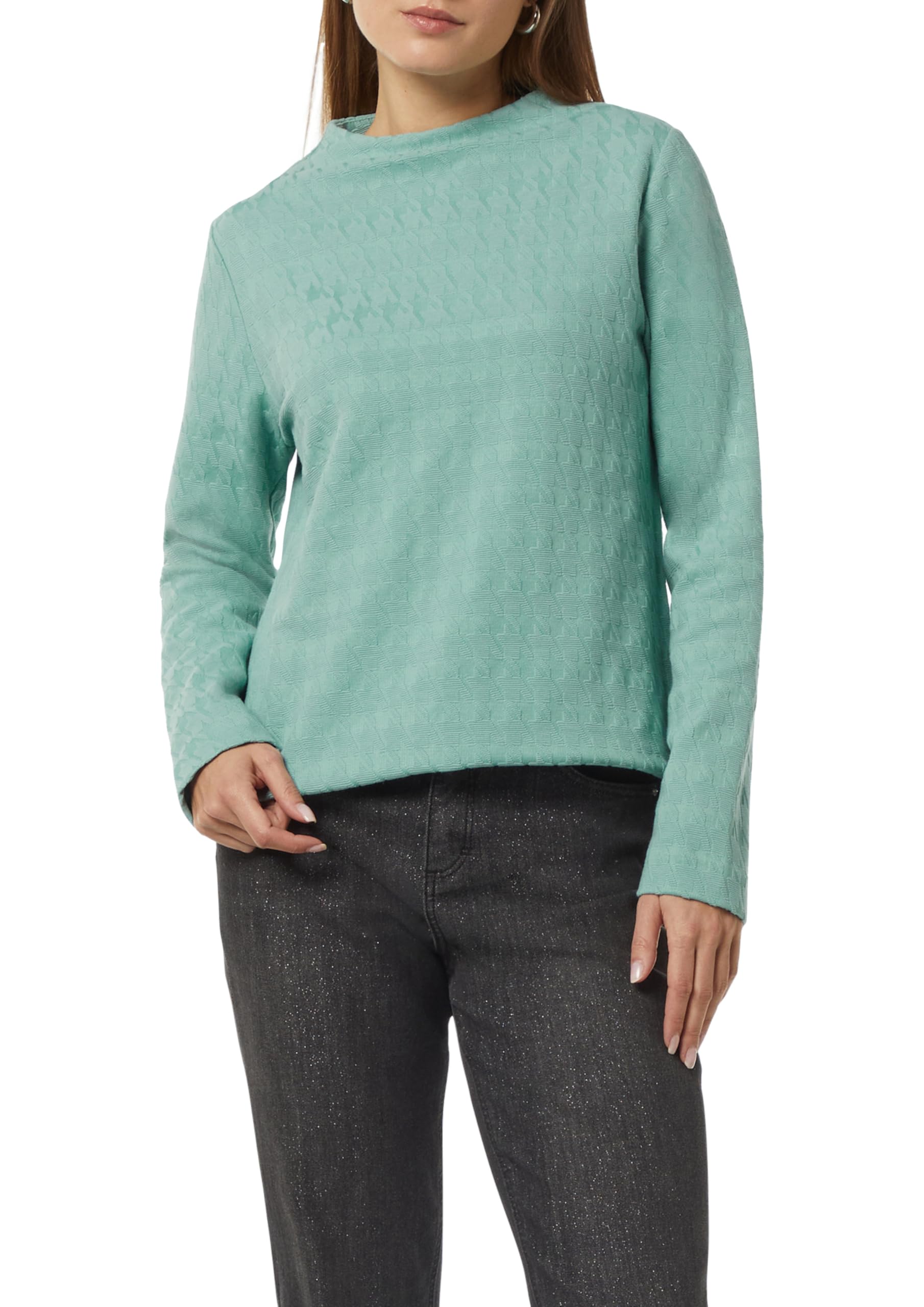 comma-jerseyshirt-hahnentrittmuster-stehkragen-sweatshirt image 1