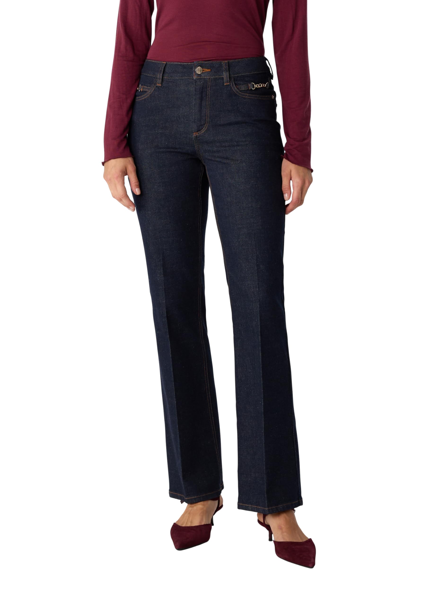 comma-jeans-flared-damen-gr-44-denim-mit-zier-detail image 1