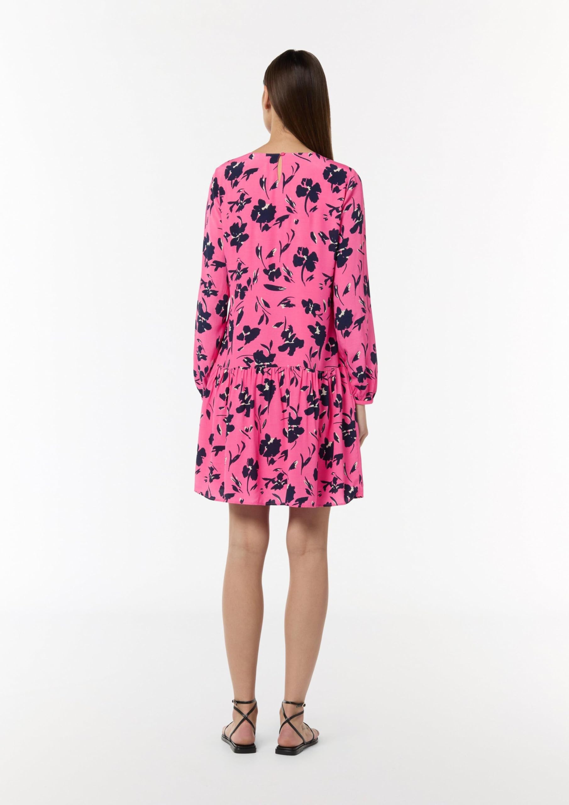 comma-minikleid-damen-pink-viskose-v-ausschnitt image 7