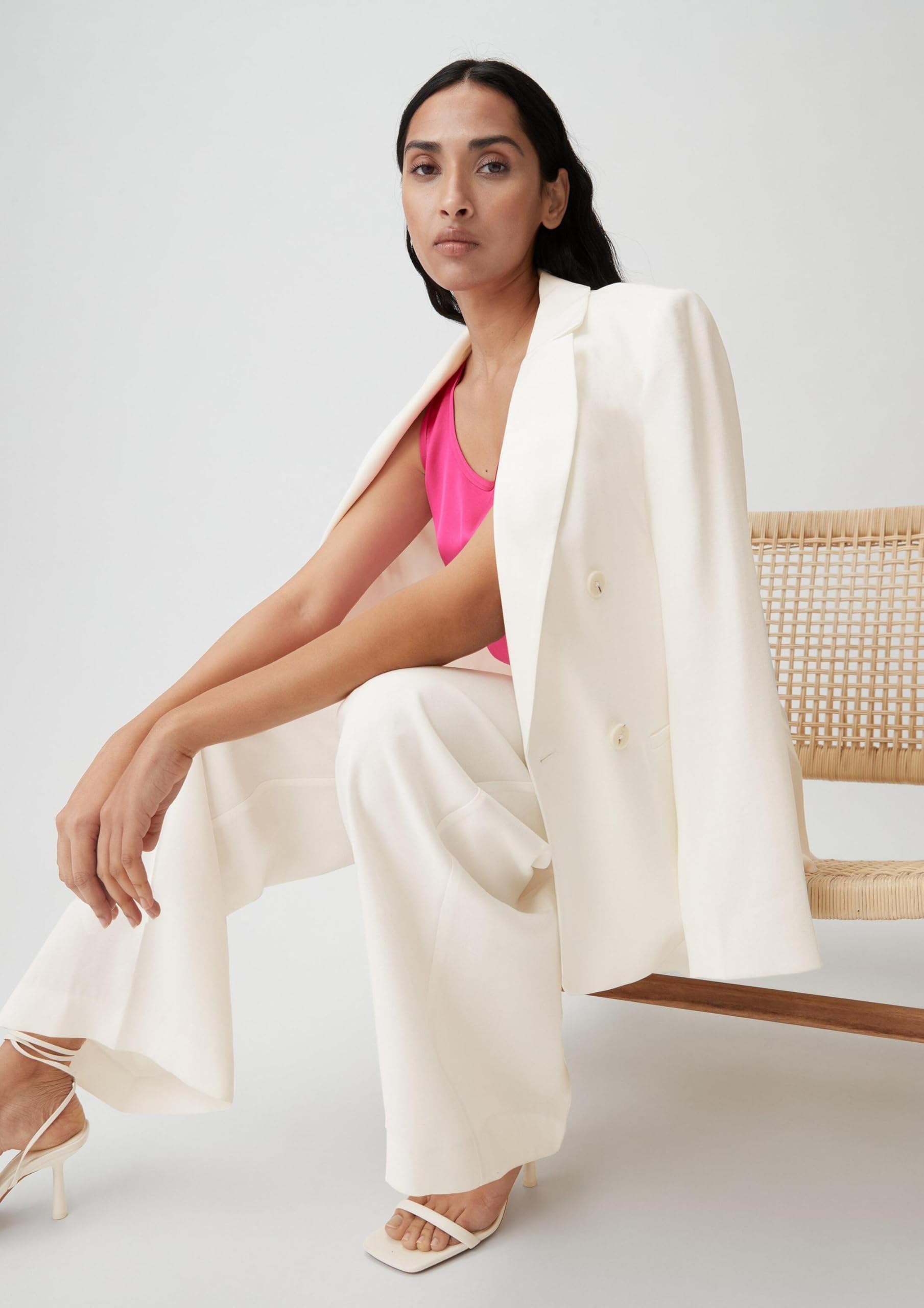 comma-blazers-langer-blazer-gr-38-viskosemix-wei-twill image 7