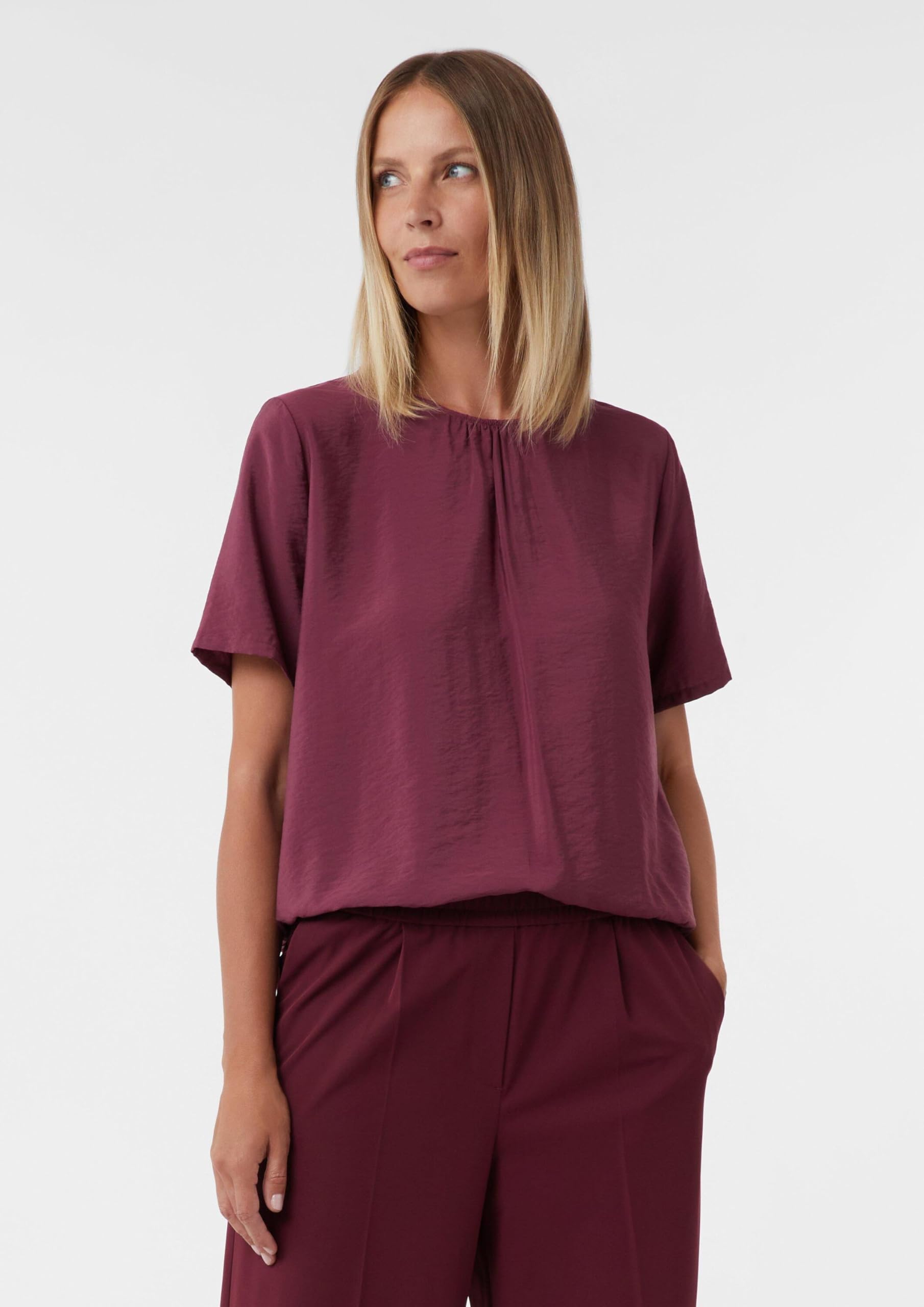 comma-kurz-rmelige-bluse-mit-raffung-regulierbarer-saum image 6