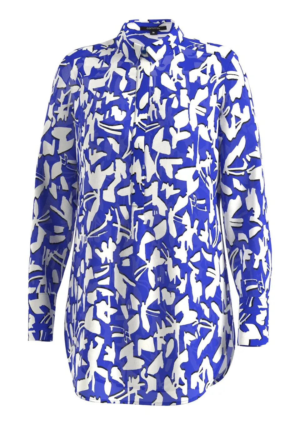 comma-blouses-longbluse-chiffon-allover-print-gemustert image 1