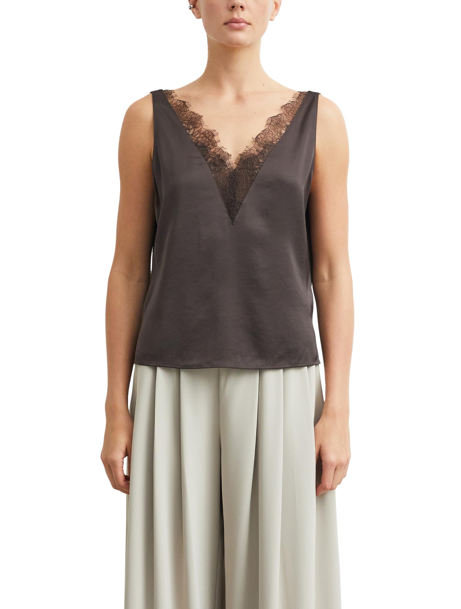 comma-bluse-v-ausschnitt-spitze-wei-satin image 1