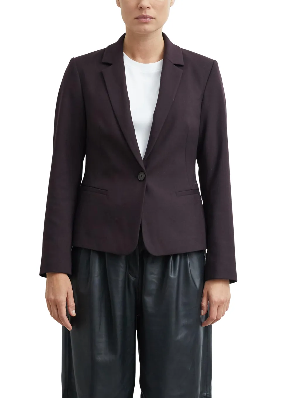 comma-blazer-damen-48-aubergine-antailliert-reverskragen image 1