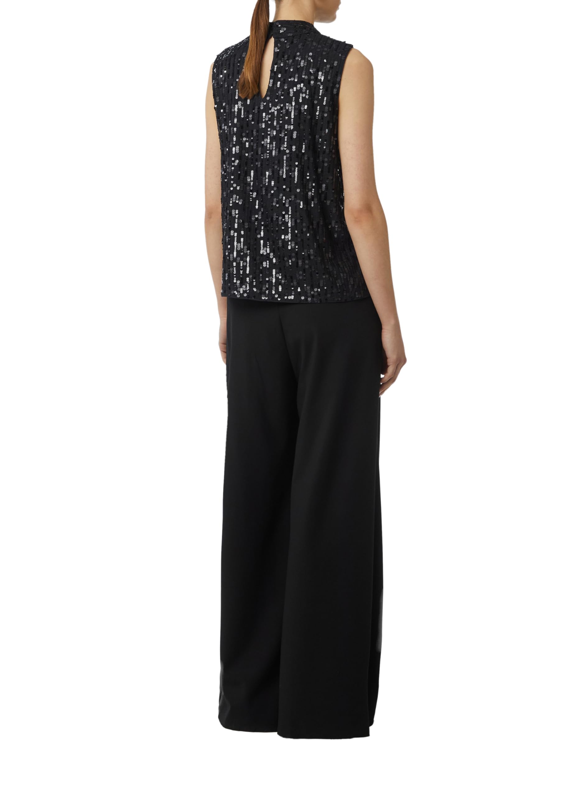 comma-paillettentop-mit-cut-out-gr-38-schwarz-top image 2