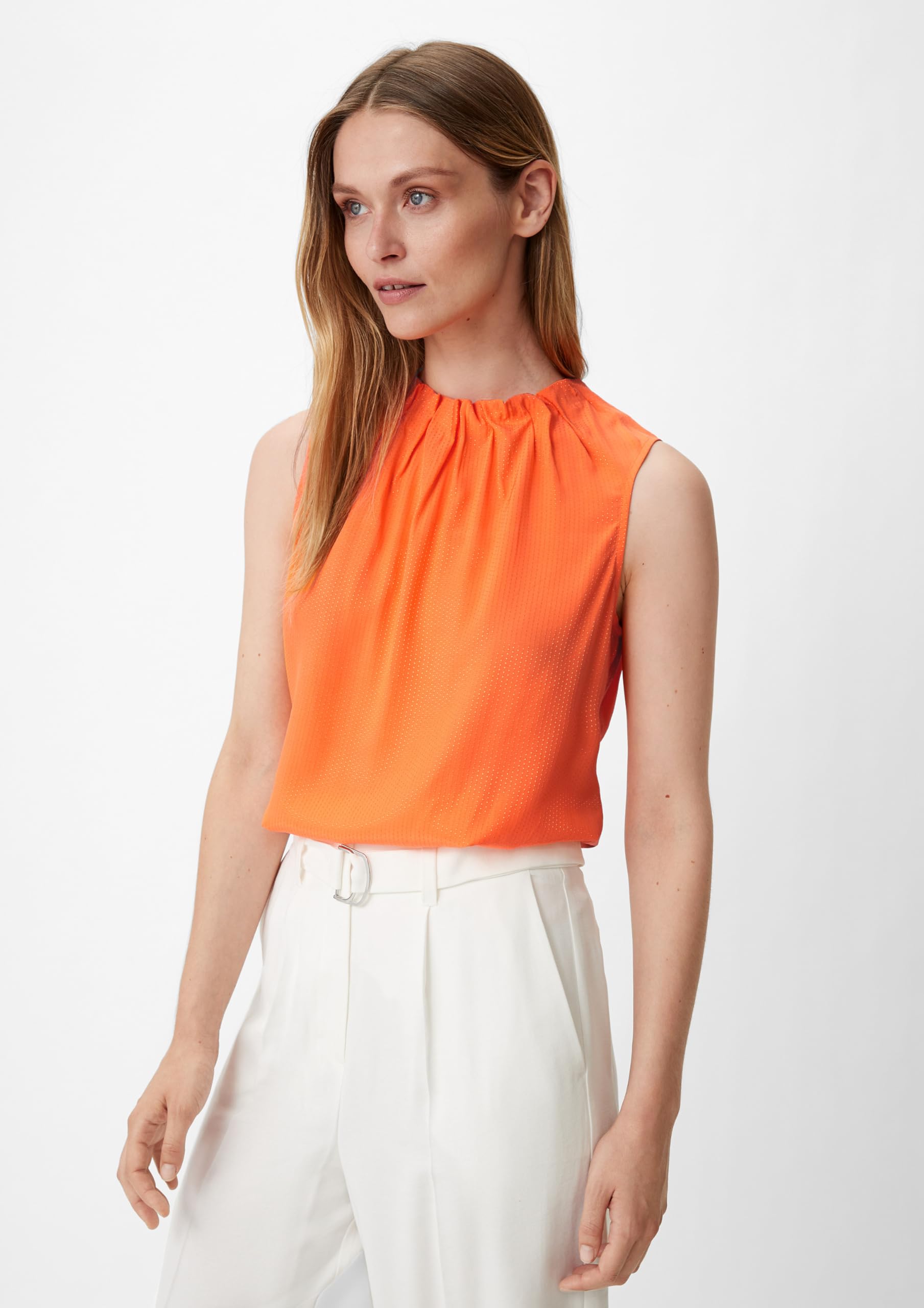 comma-blouses-viskosebluse-orange-gr-38-raffung image 6