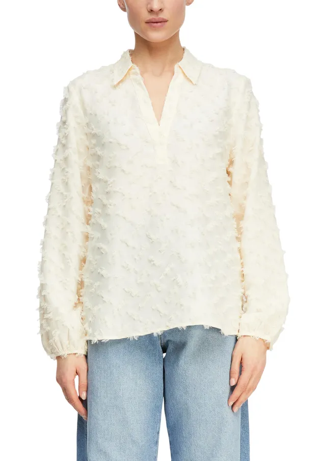 comma-jacquard-bluse-mit-3-d-struktur-bluse-46-hemdkragen image 1