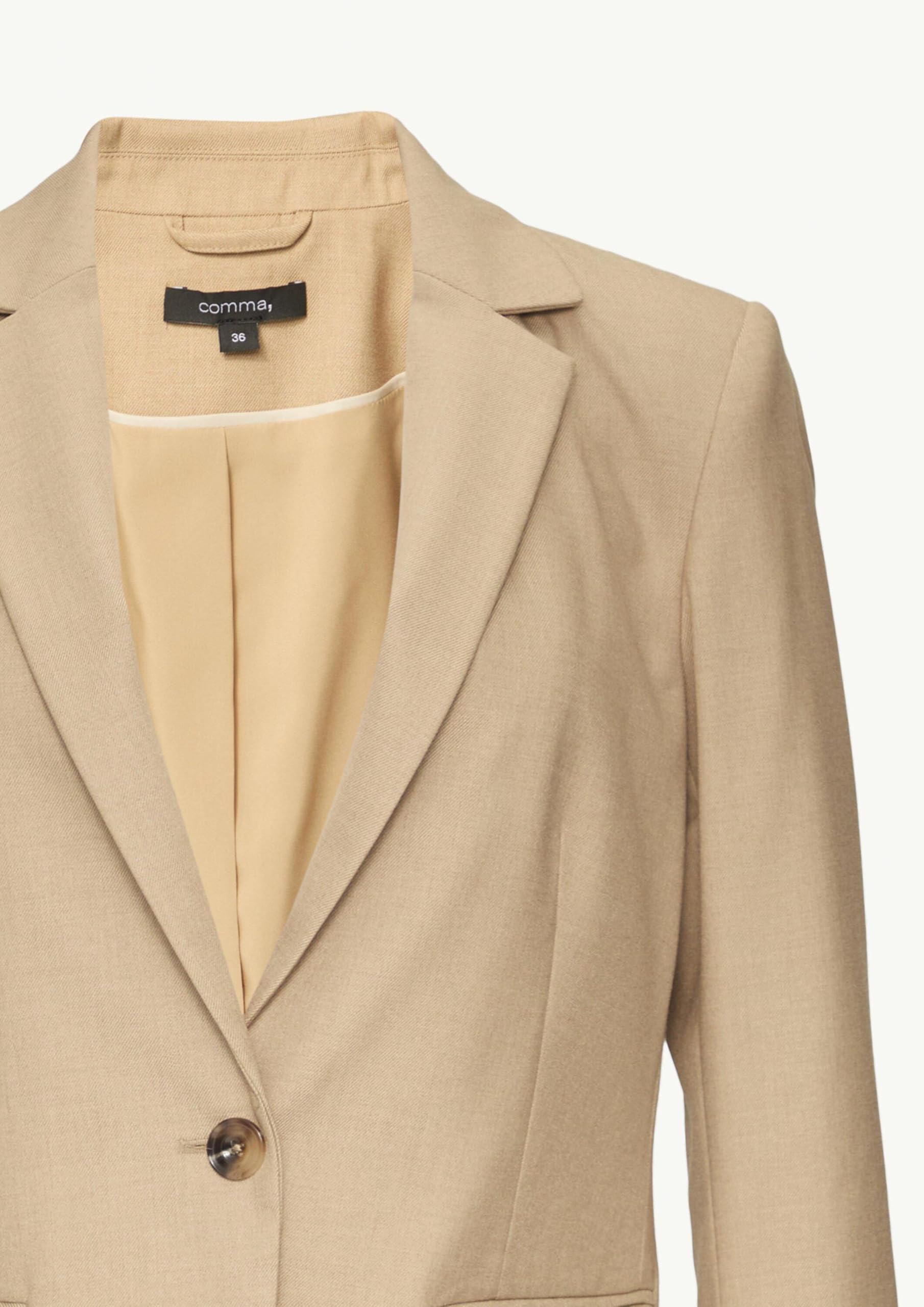 comma-blazer-taillierter-twill-blazer-damen-sandfarben-gr-42 image 6