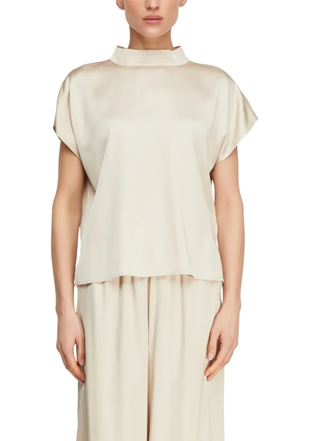 comma-tops-satin-top-gr-40-stehkragen-hellbeige image 1