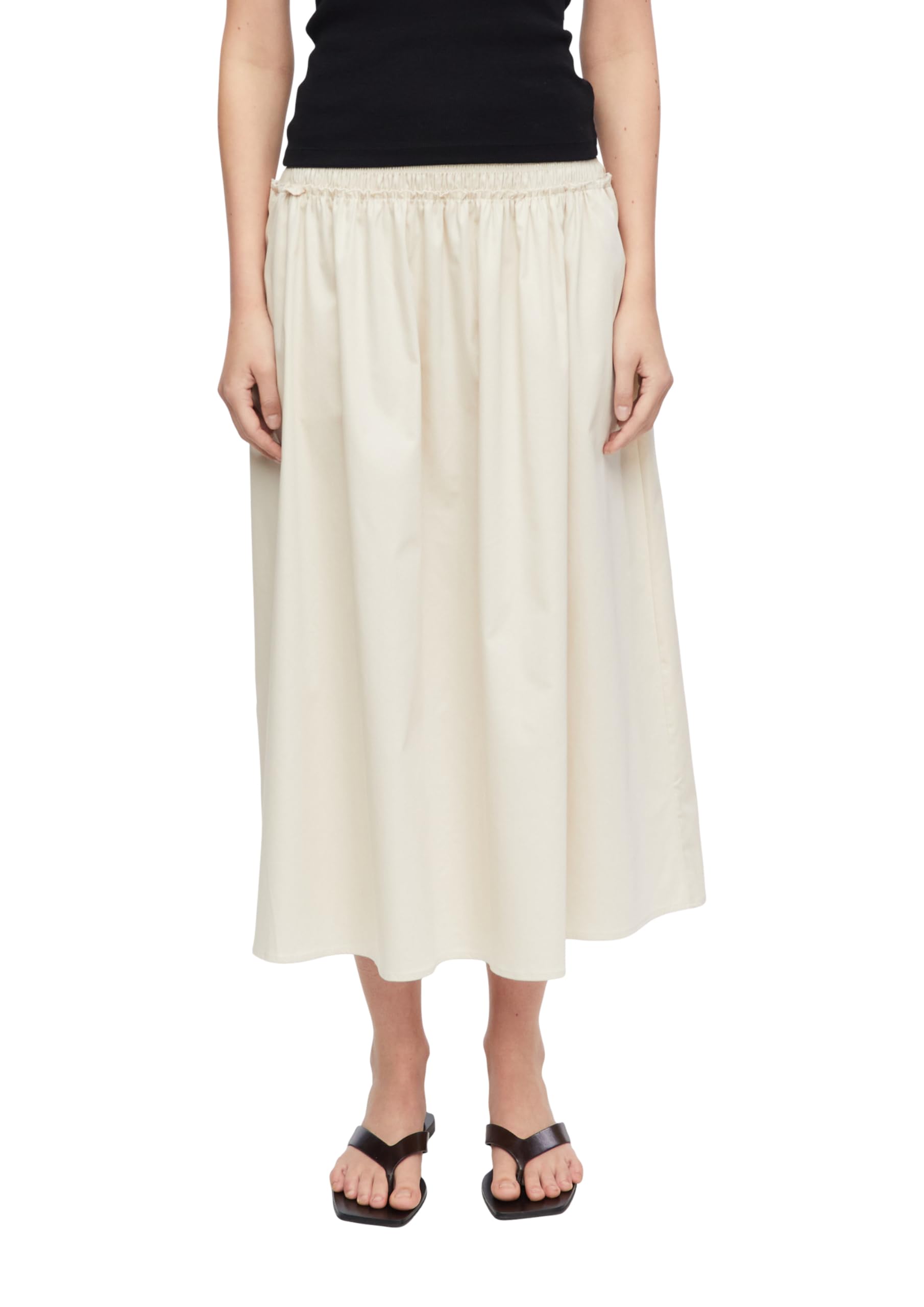 comma-skirts-midi-rock-baumwolle-gesmockt-schwarz image 8