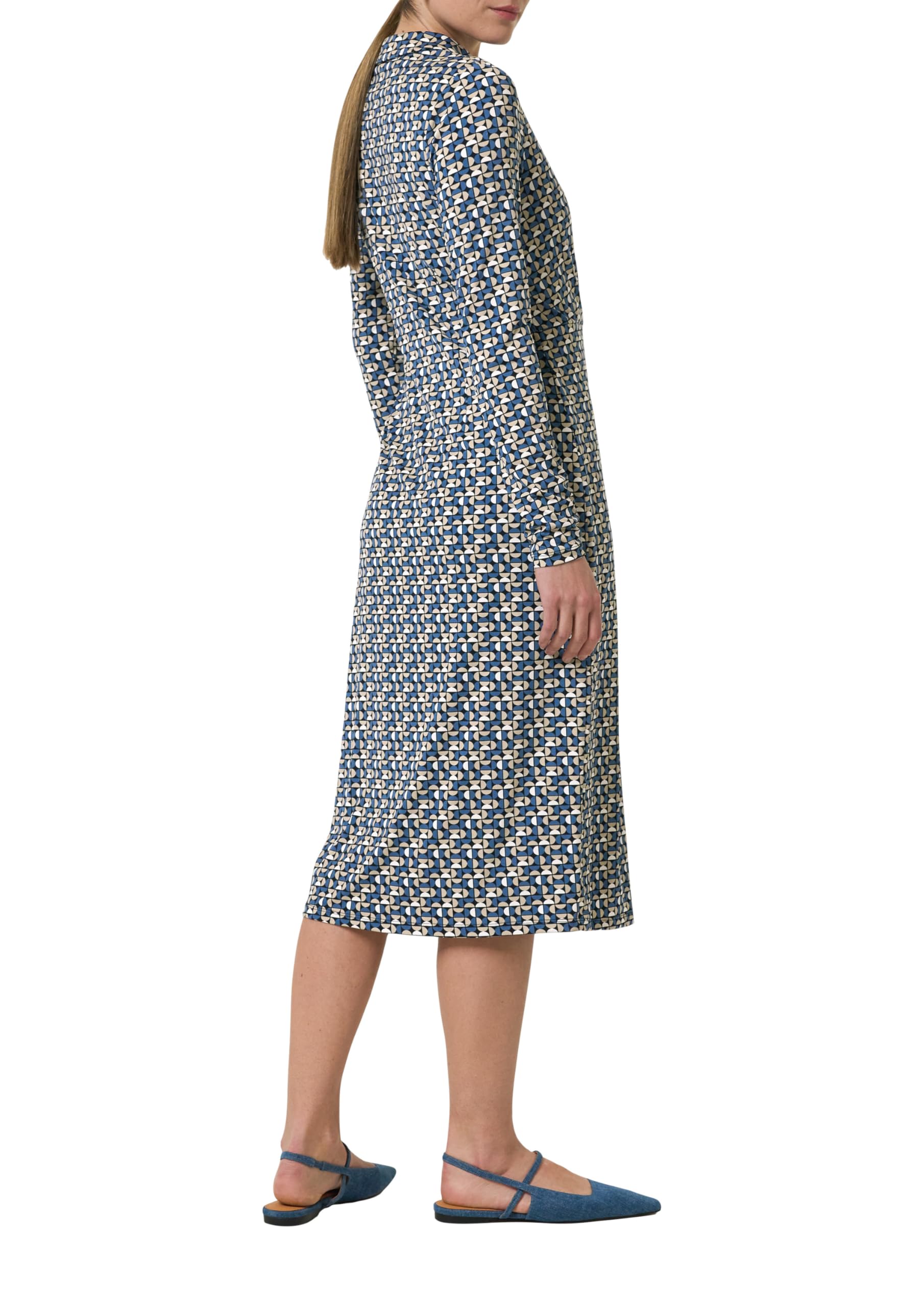 comma-midikleid-gr-42-navy-wickeloptik-allover-print image 2