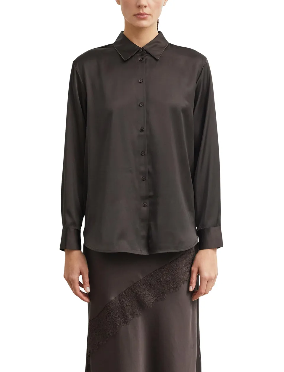 comma-blouses-damen-satin-hemdbluse-langarm-wei image 1