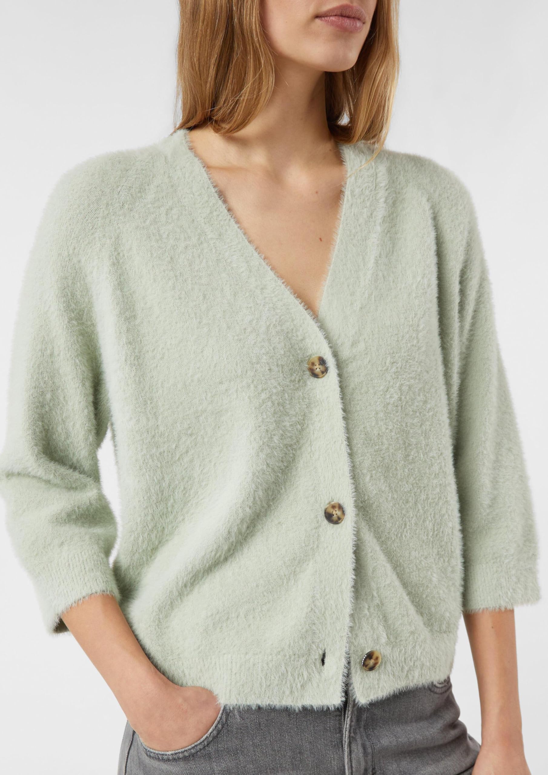 comma-strickjacke-feinstrick-3-4-rmel-cardigan-creme image 3