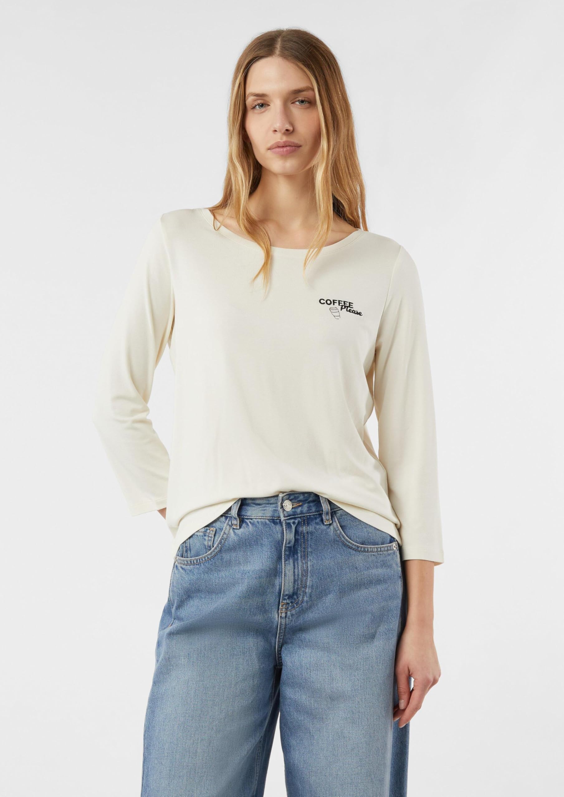 comma-jersey-t-shirt-3-4-arm-frontprint-creme-gr-36 image 6
