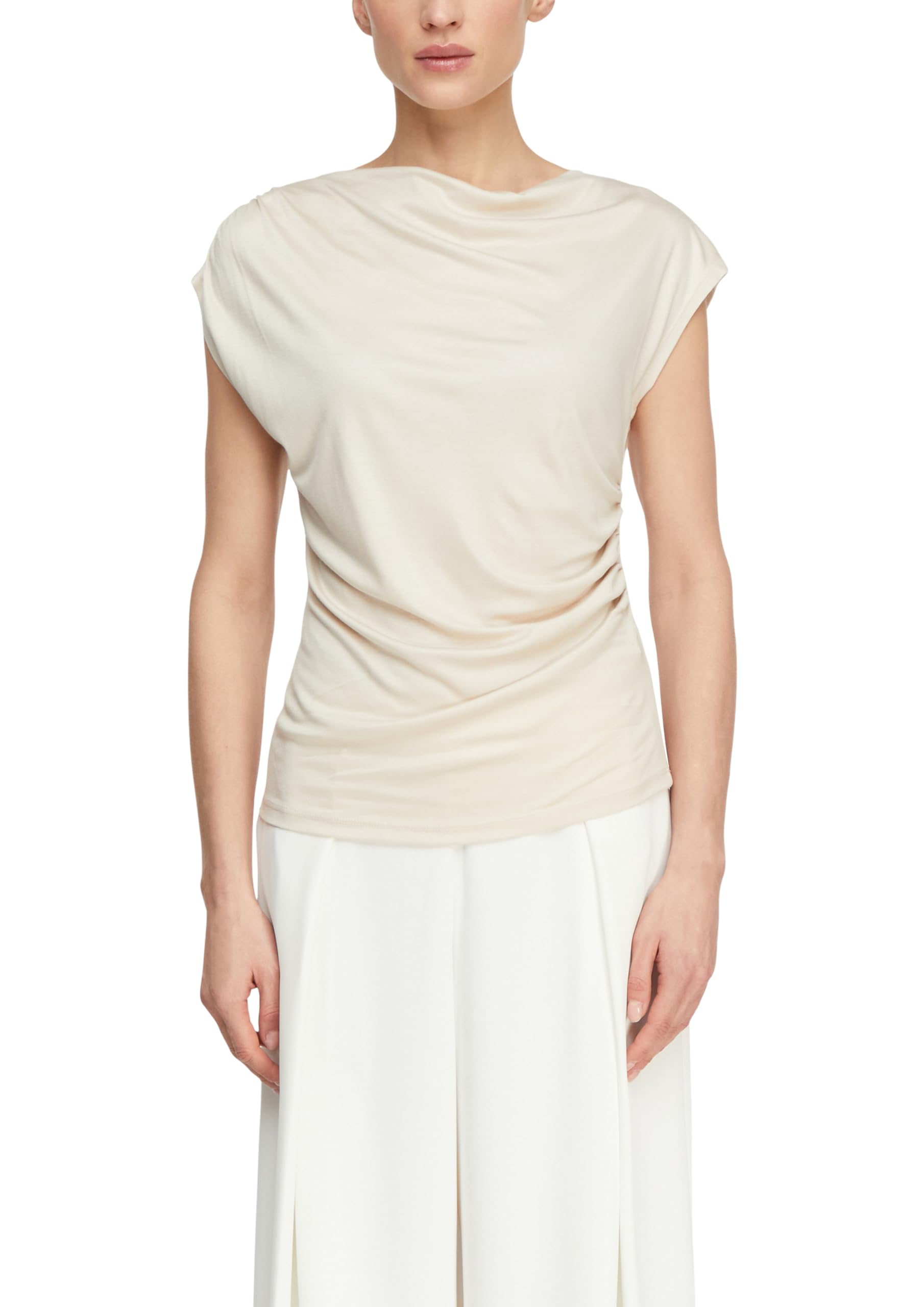 comma-t-shirt-tailliert-jersey-gr-36-rosa-rundhals-falte image 8