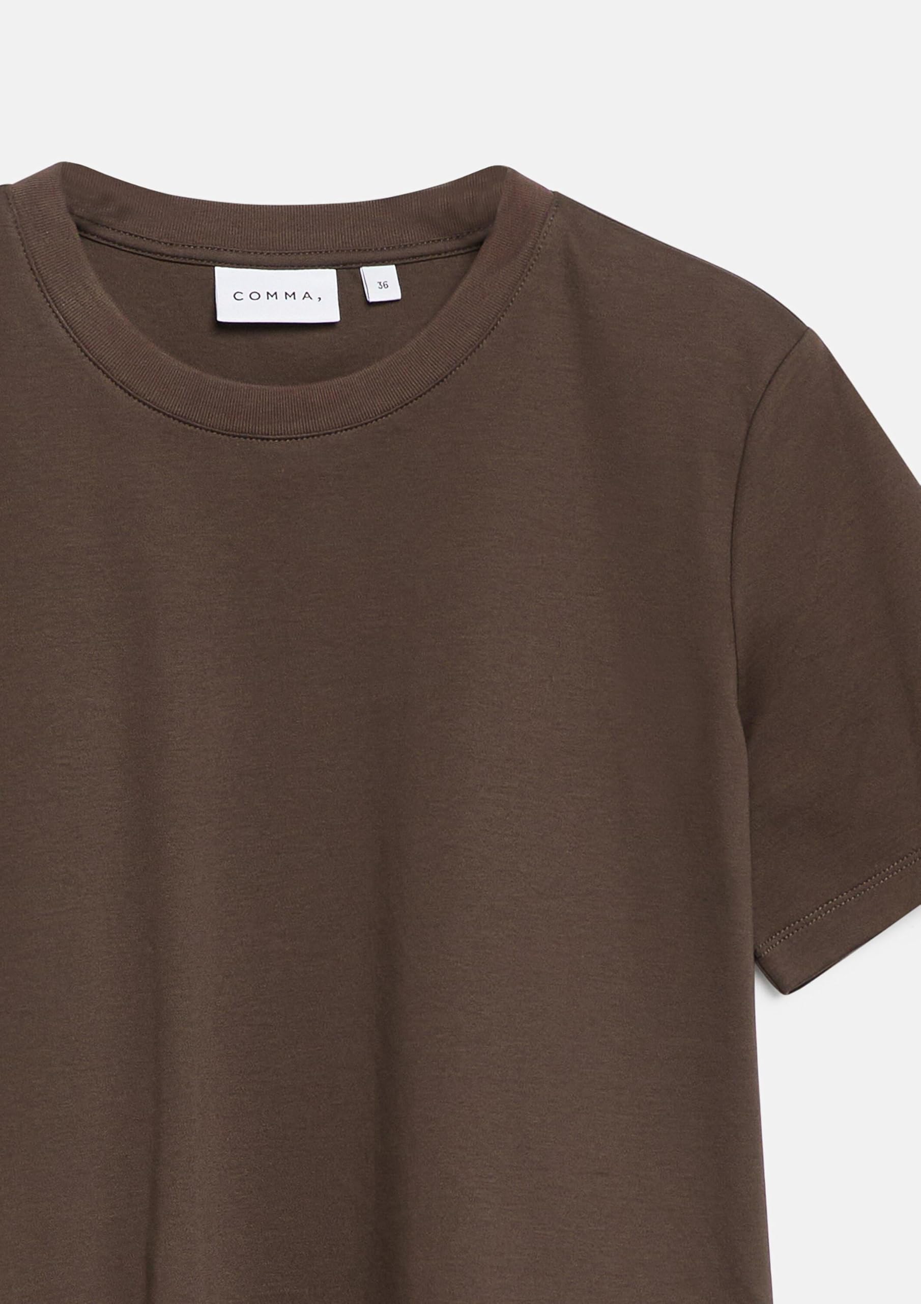 comma-basic-t-shirt-damen-creme-shirt-kurzarm image 5
