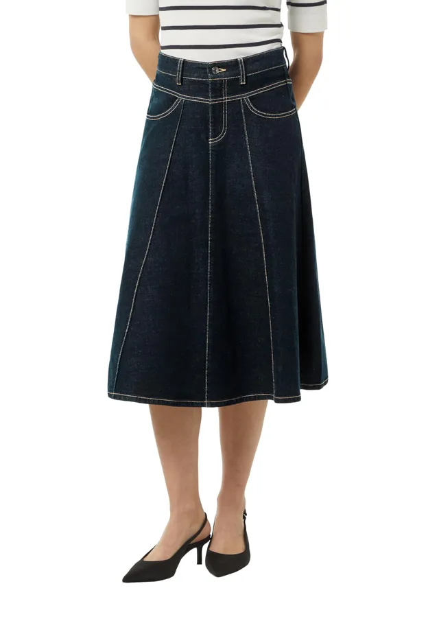 comma-skirts-midirock-denim-gr-38-elastisch-ausgestellt image 1