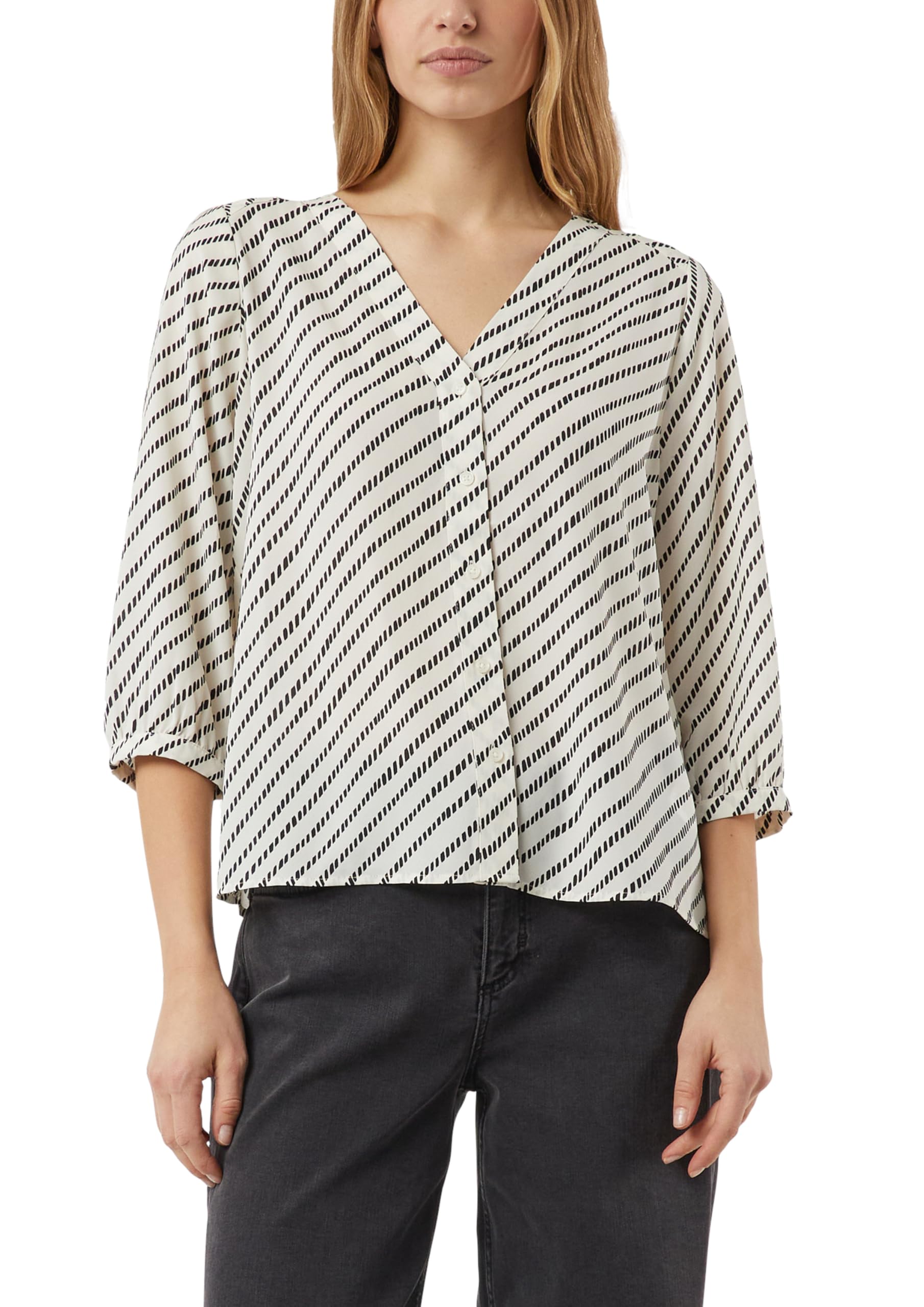 comma-bluse-damen-chiffon-v-ausschnitt-gr-42-gemustert image 1