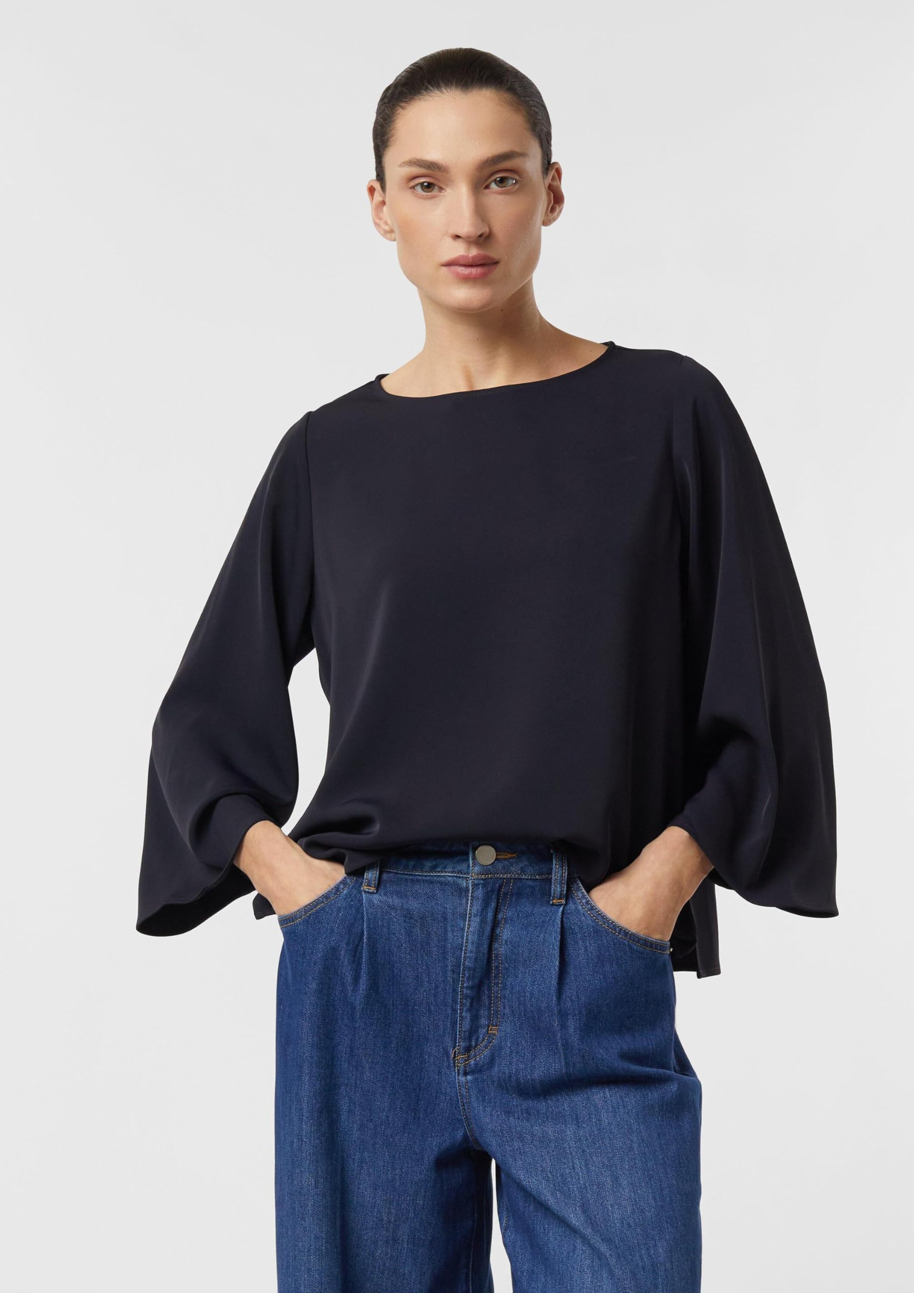 comma-blouses-bluse-weiter-rmel-schwarz-gr-38 image 6