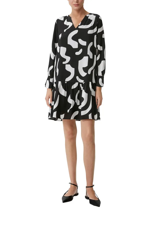 comma-allover-print-kleid-gr-38-v-ausschnitt image 1