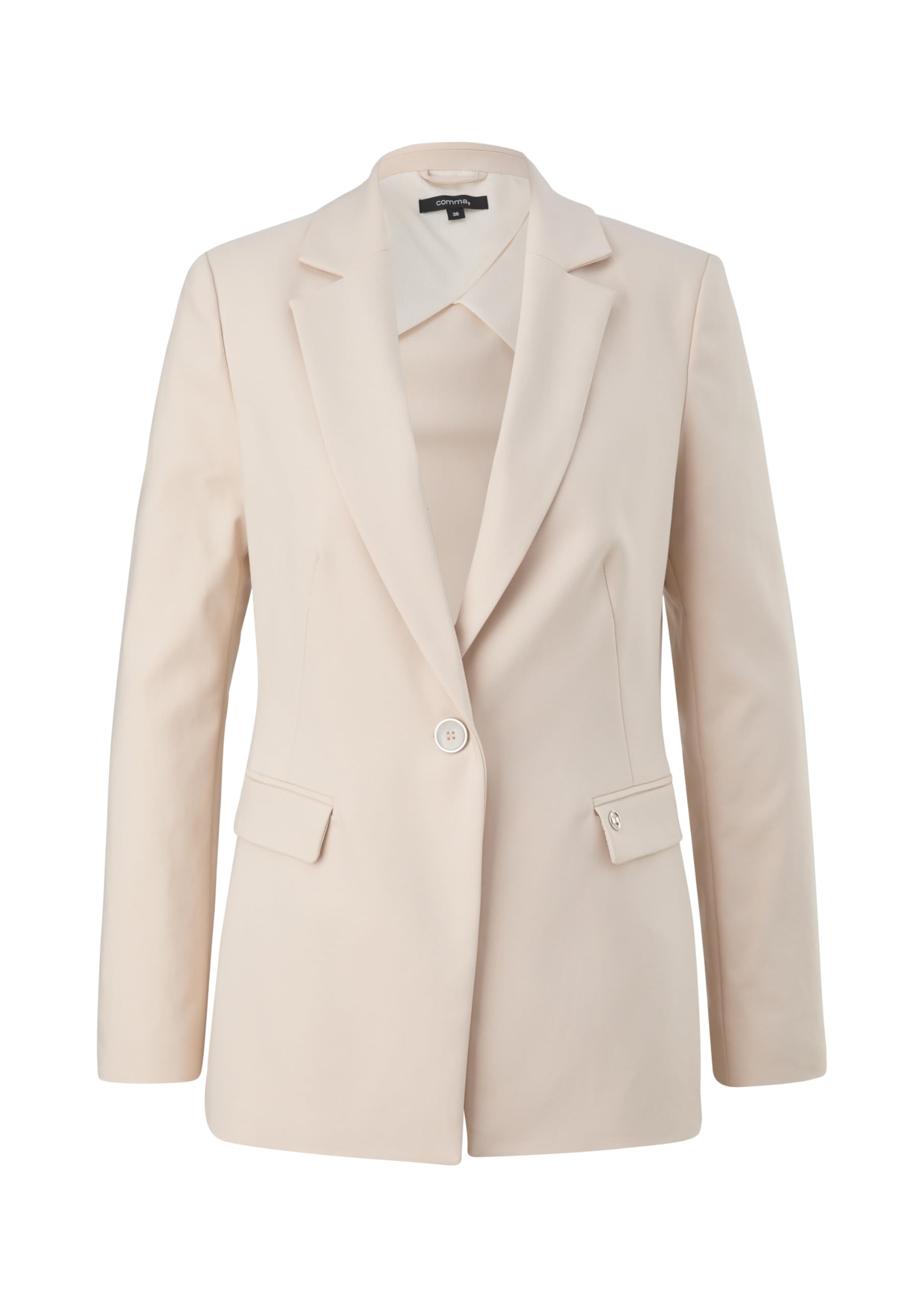 comma-blazer-baumwollmix-beige-gr-44-tailliert image 3
