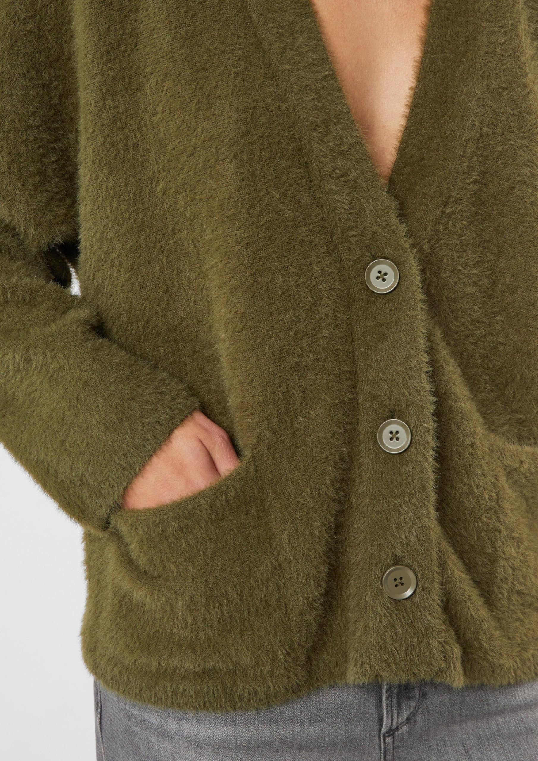 comma-knitwear-cardigan-relaxed-fit-strickjacke-xs-olivgr-n-kuschelig image 5