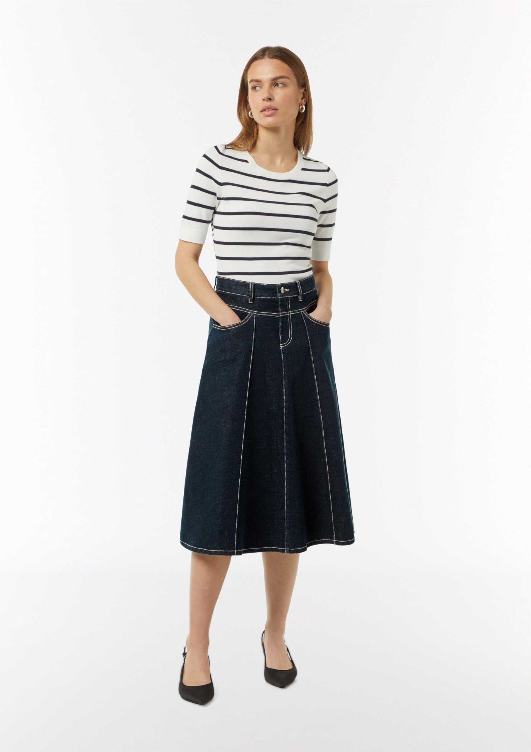 comma-skirts-midirock-denim-gr-38-elastisch-ausgestellt image 6