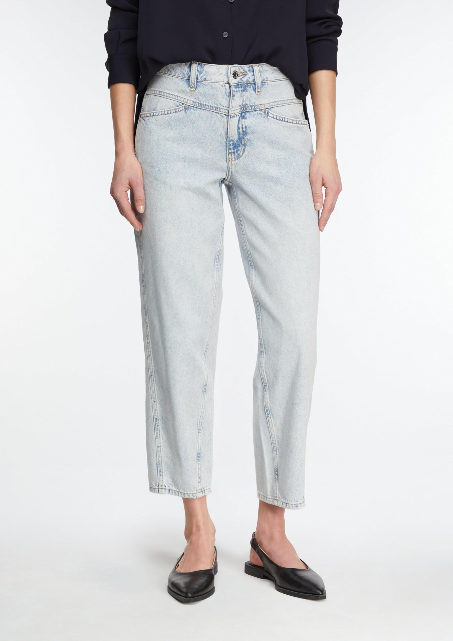 comma-barrel-leg-jeans-hose-gr-42-mid-rise-waschung image 5