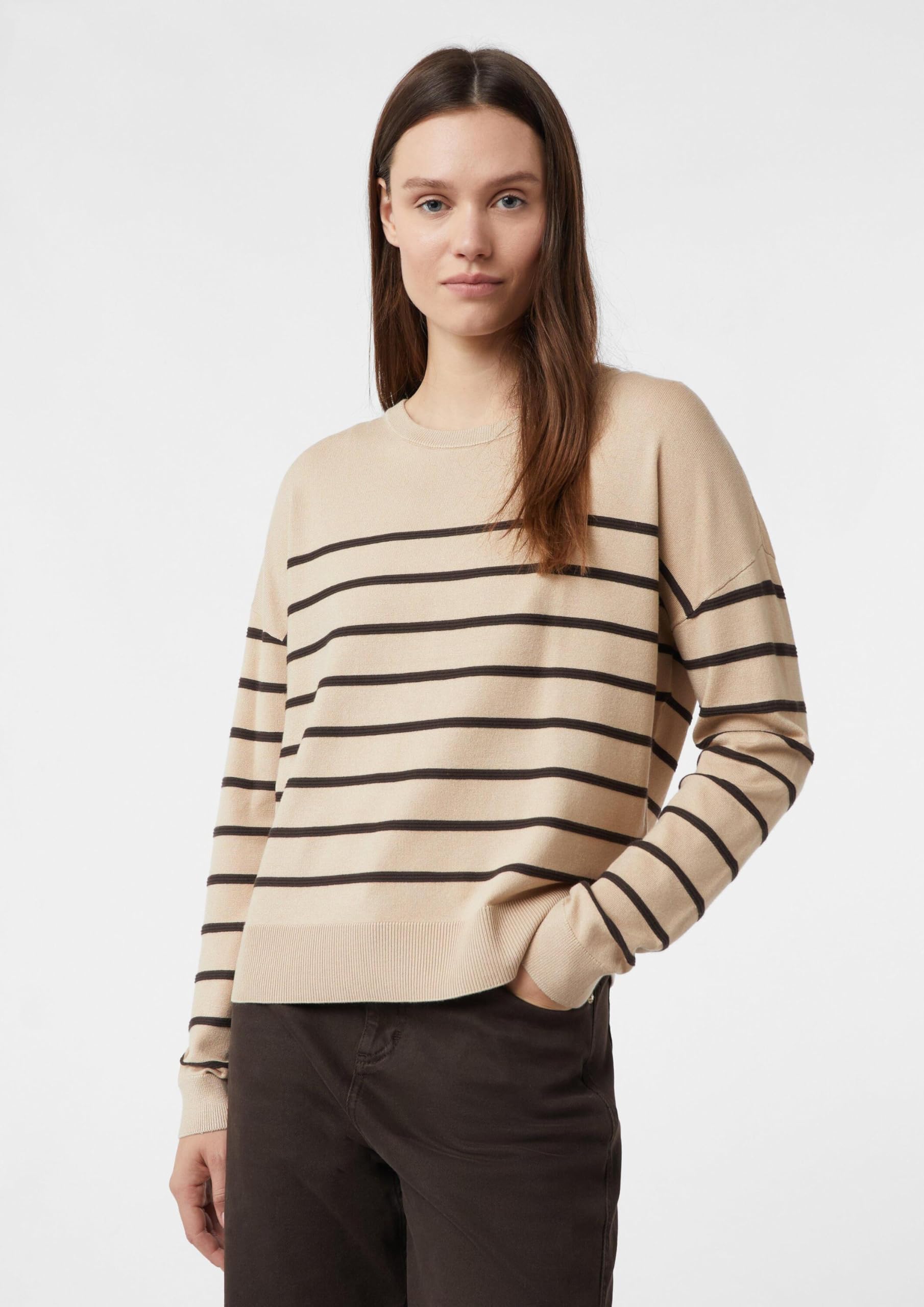 comma-feinstrickpullover-damen-gr-40-beige-strukturstreifen-viskose image 6