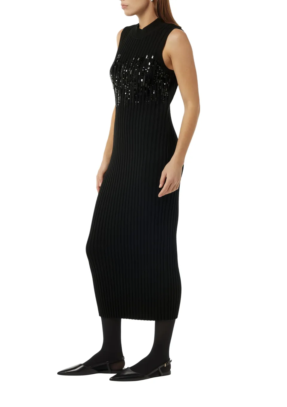 comma-strickkleid-mit-stehkragen-pailletten-gr-46 image 1