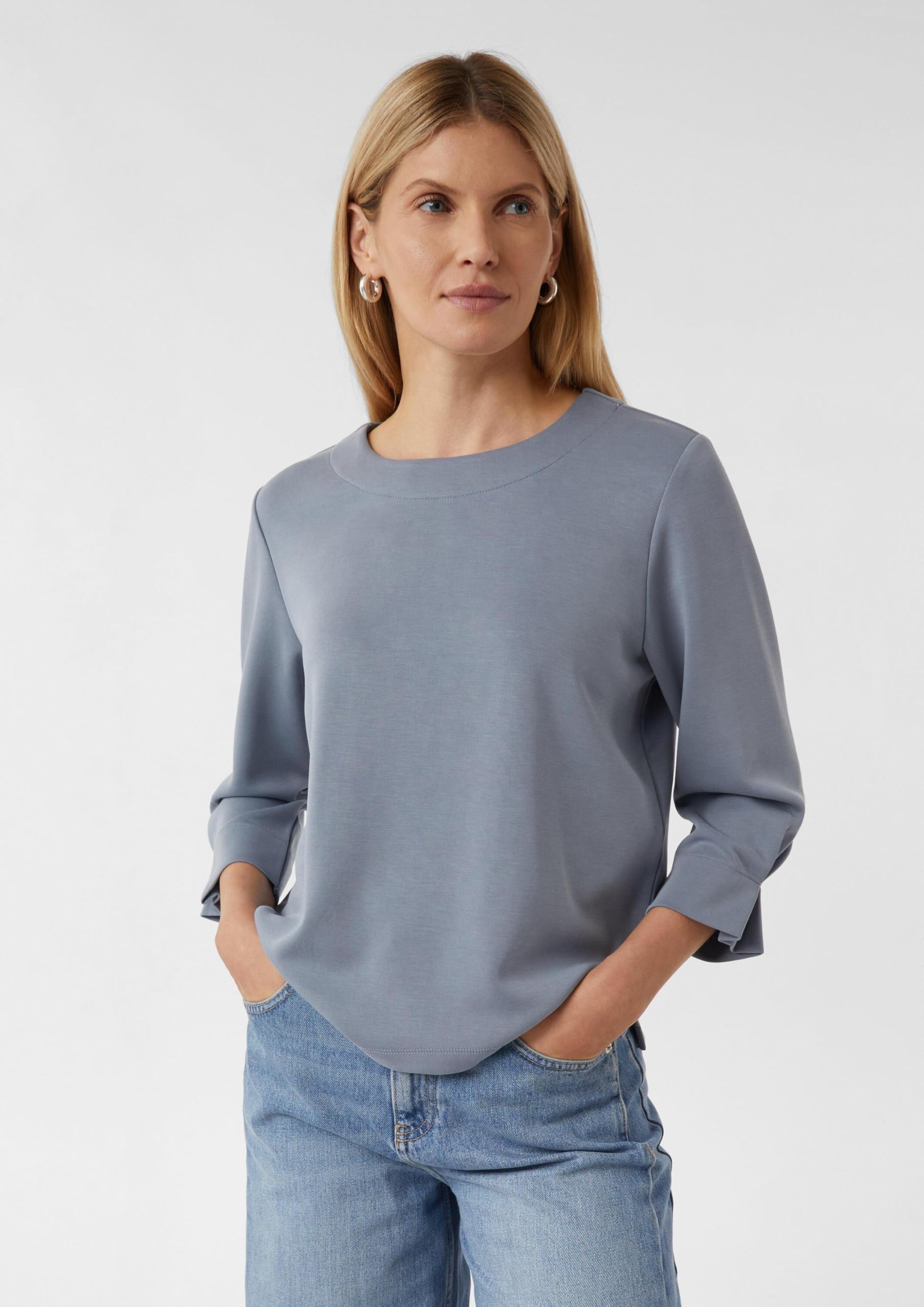 comma-sweatshirt-3-4-rmel-damen-schiefergrau-gr-42-weich image 6