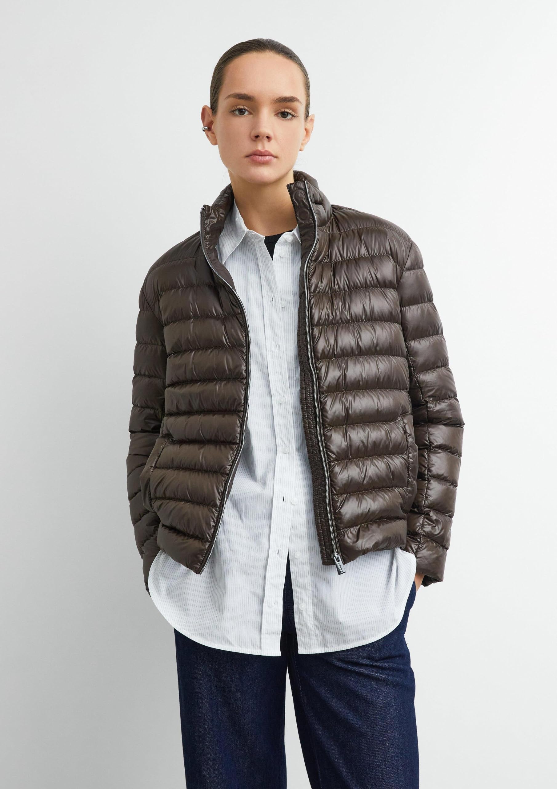 comma-outdoor-jacke-daunenjacke-hellbraun-regular-fit-stehkragen image 3