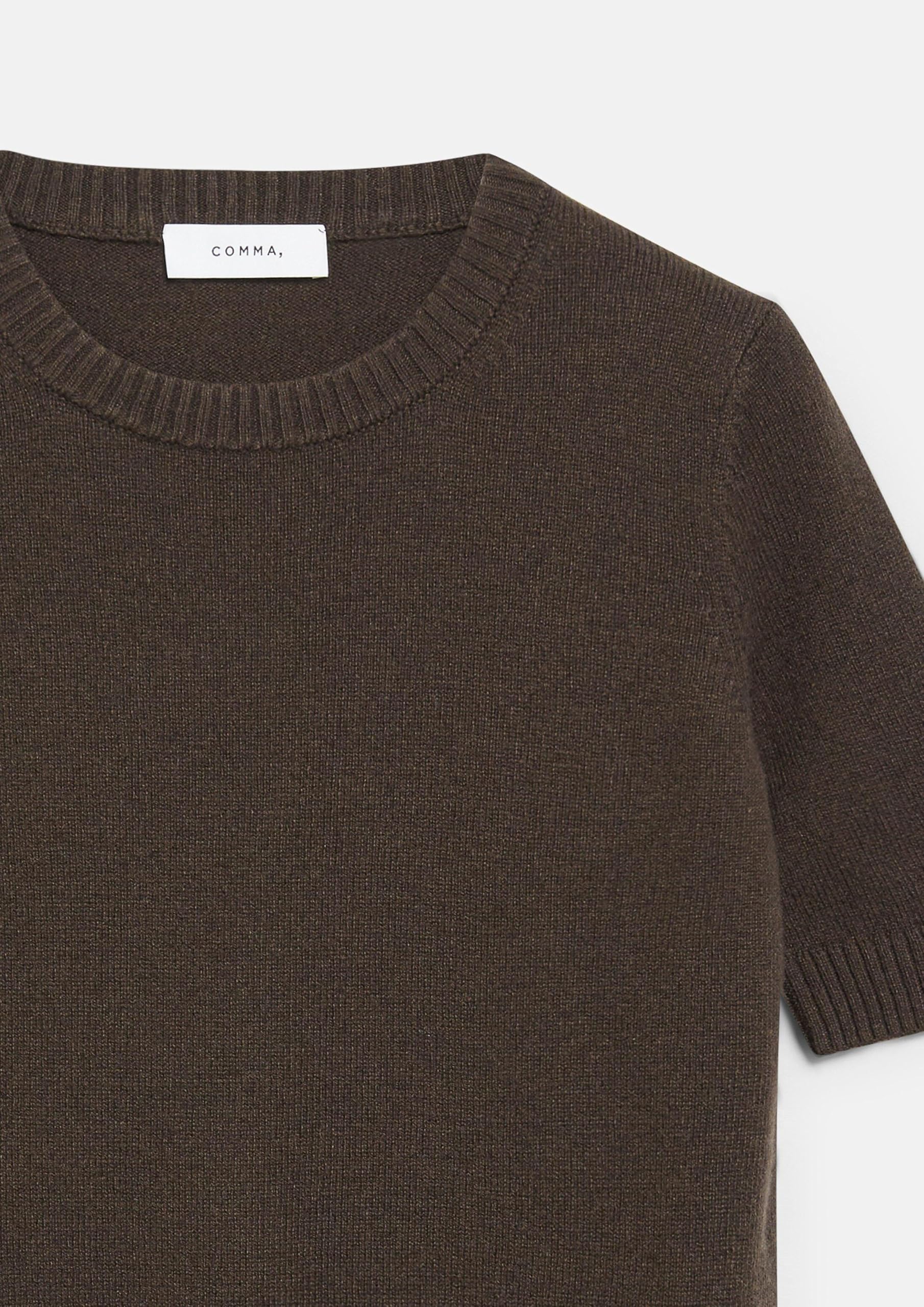 comma-knitwear-strickpullover-kurzarm-dunkelbraun-gr-34 image 5