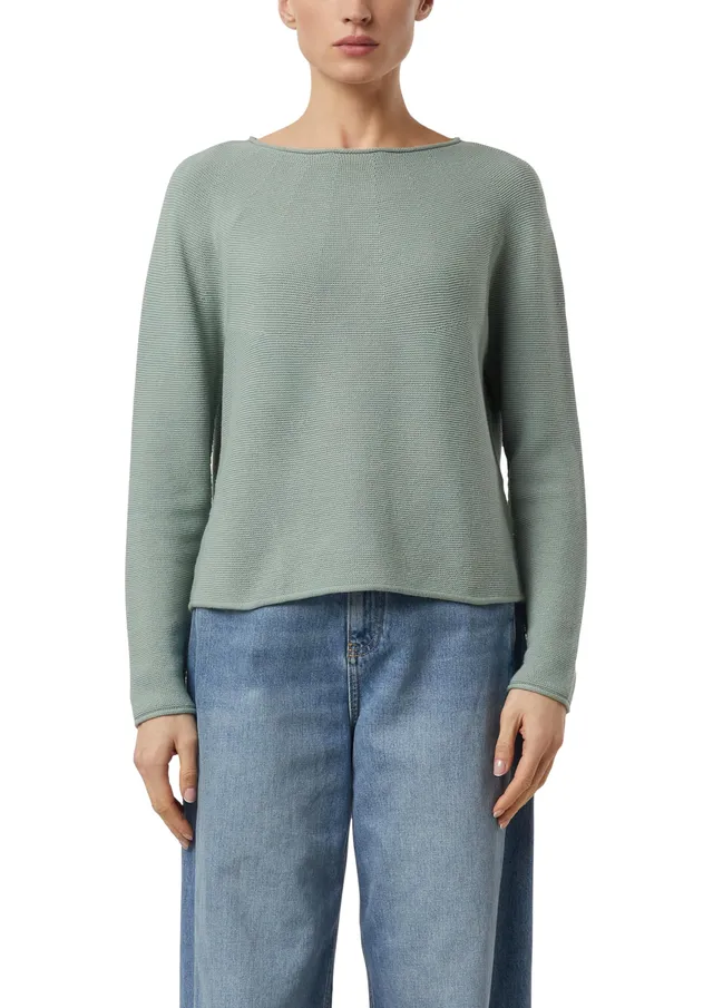 comma-strickpullover-damen-blau-relaxed-fit-strukturmuster image 1