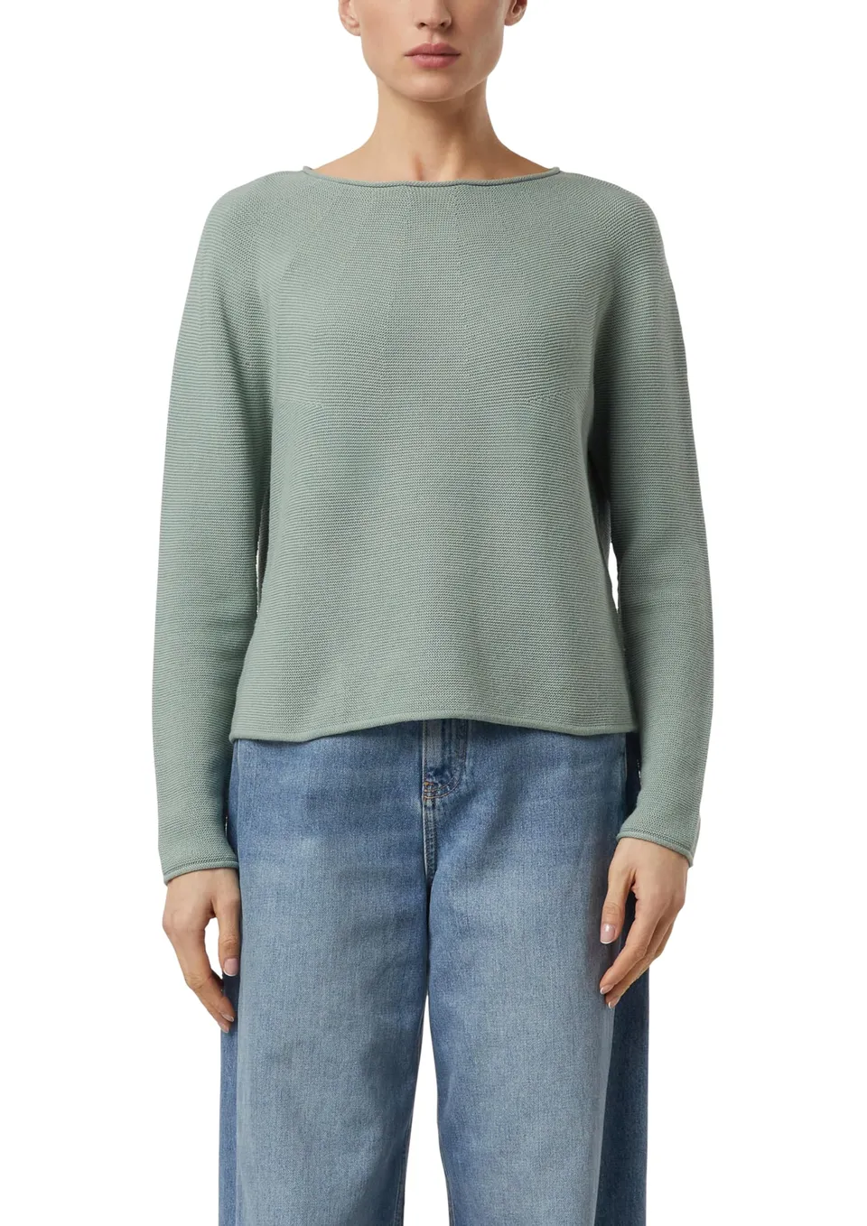 comma-strickpullover-damen-blau-relaxed-fit-strukturmuster image 1