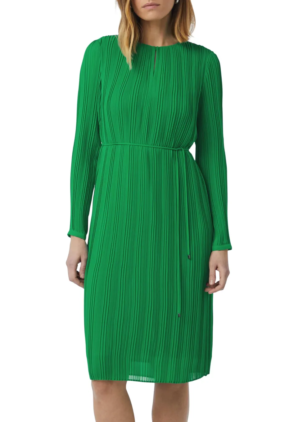 comma-dresses-midikleid-gr-40-plissiert-mit-bindeg-rtel image 1