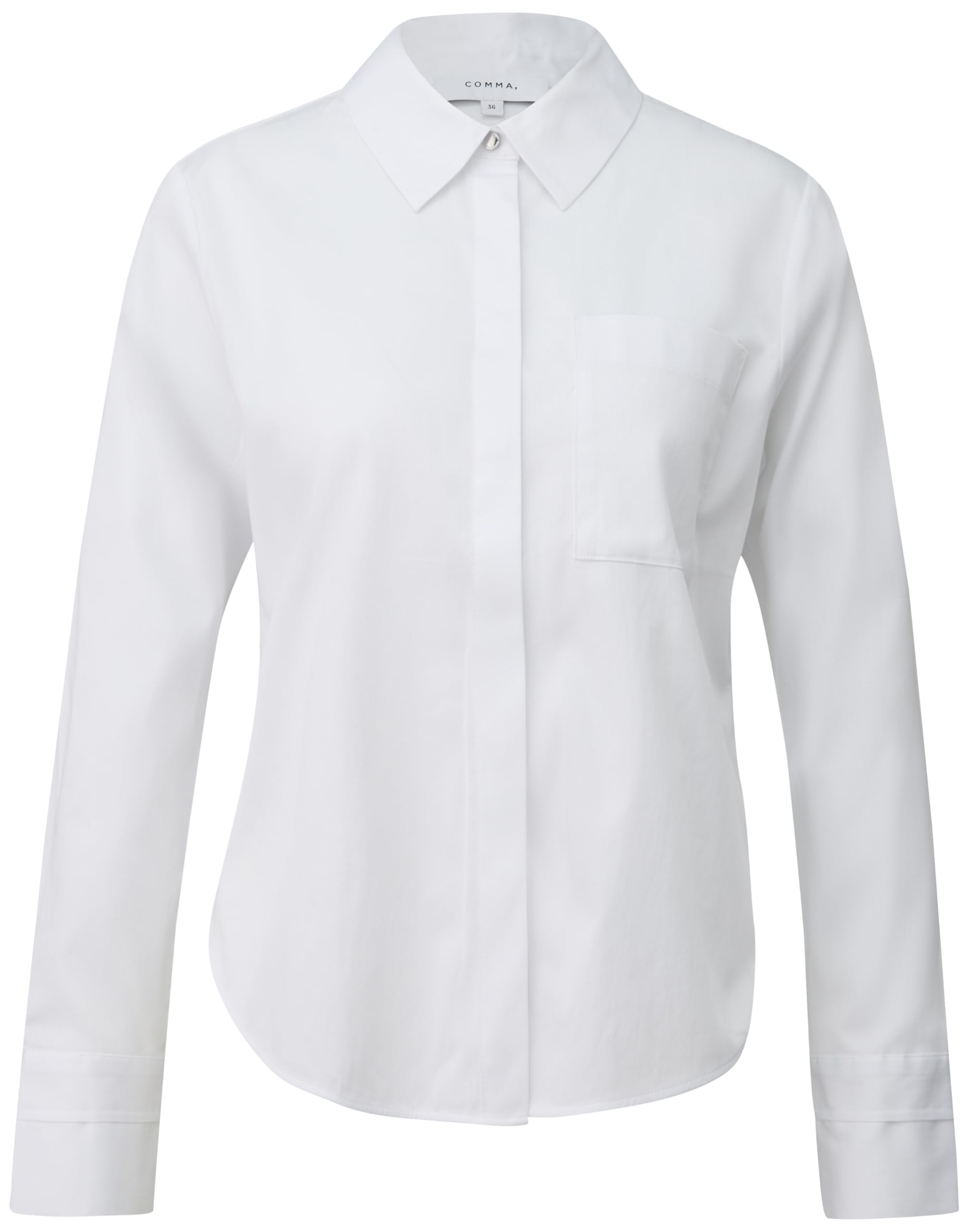 comma-bluse-damen-langarm-baumwollmix-hemdbluse image 1