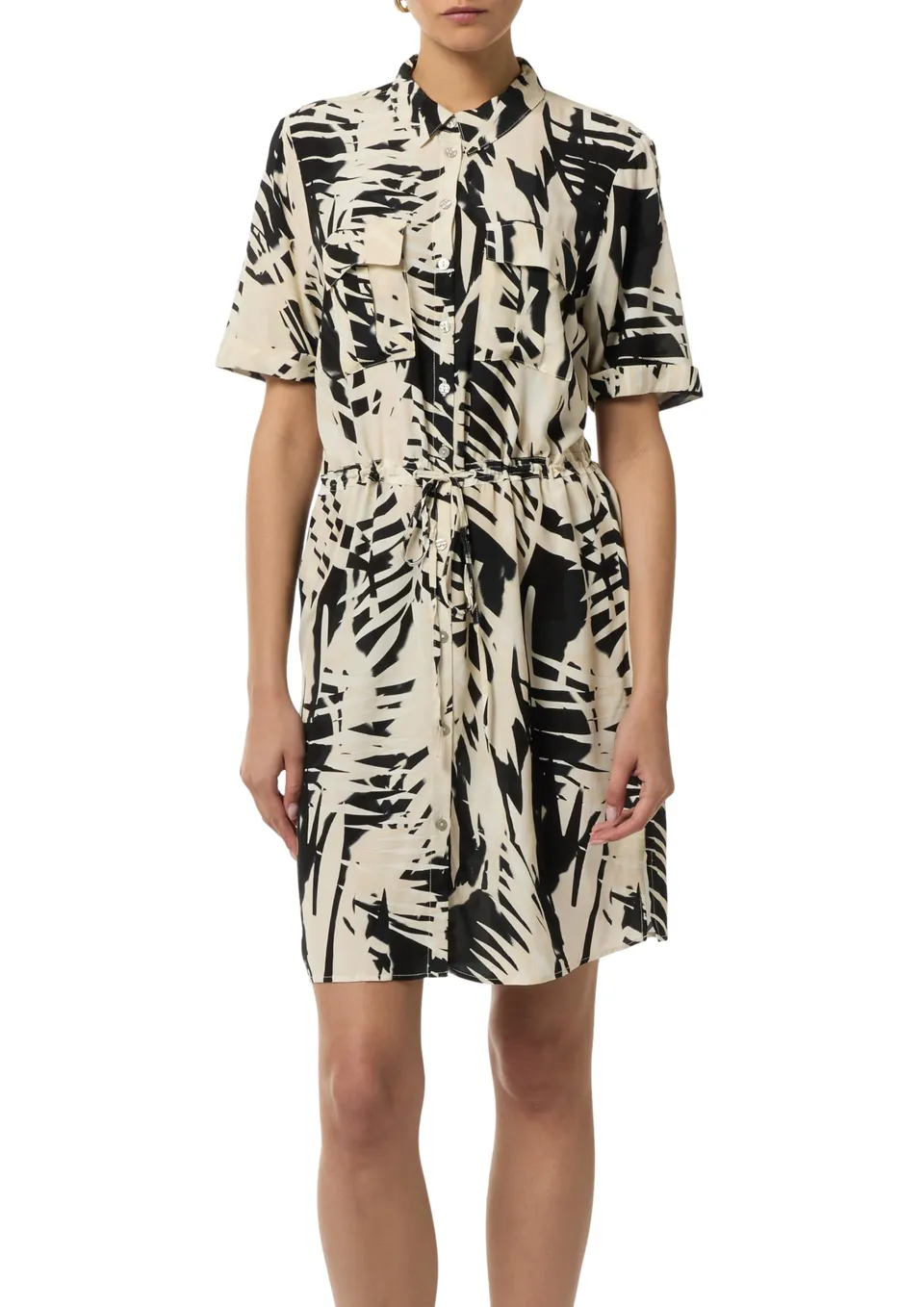 comma-blusenkleid-mit-knopfleiste-kleid-schwarz-gr-40-viskose image 1