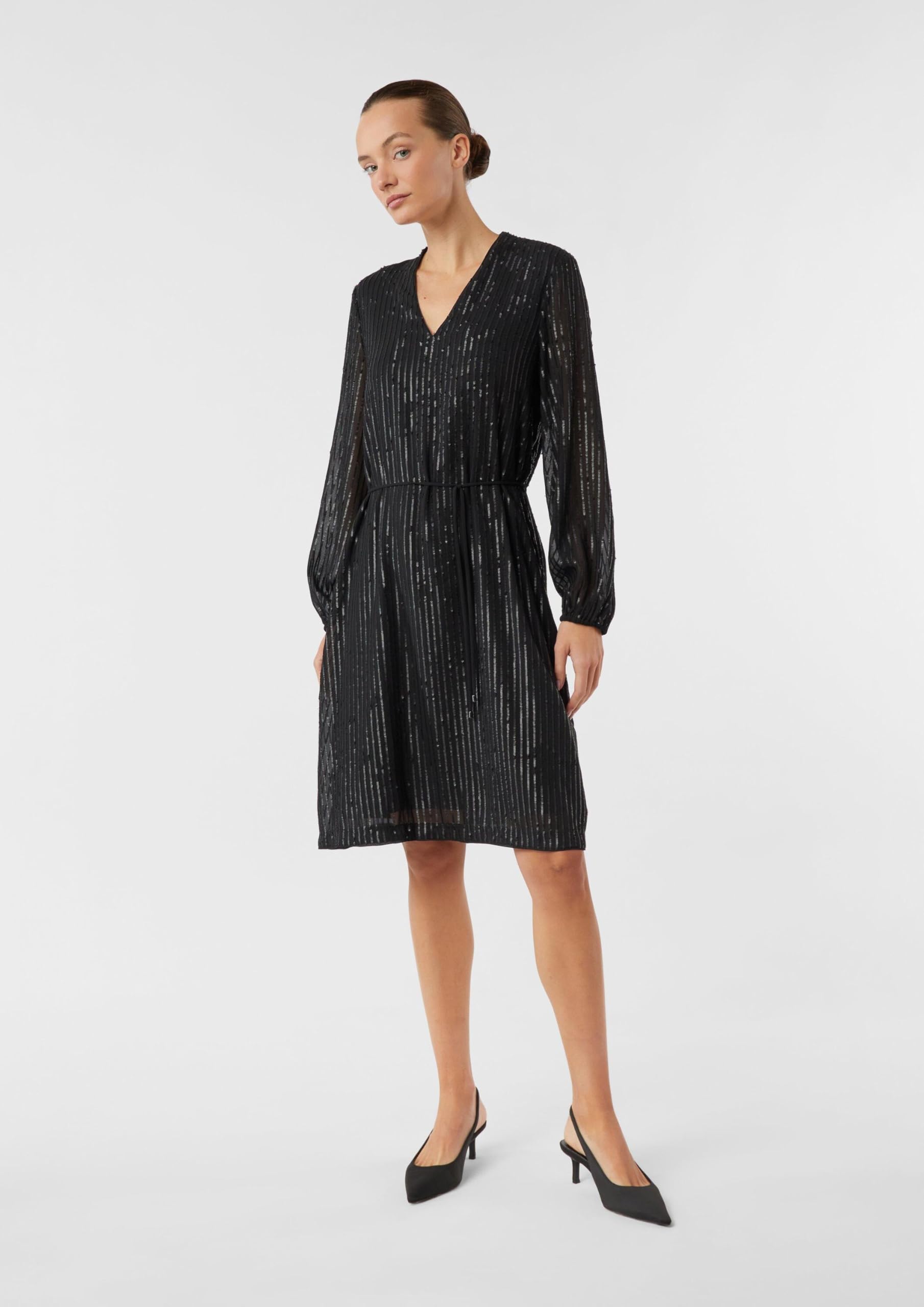 comma-pailletten-kleid-v-ausschnitt-mit-g-rtel image 7