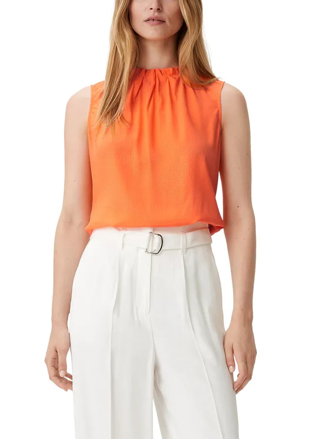 comma-blouses-viskosebluse-orange-gr-38-raffung image 1