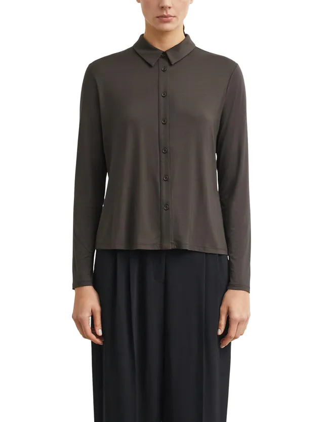 comma-jersey-bluse-hemdkragen-knopfleiste-gr-40 image 1